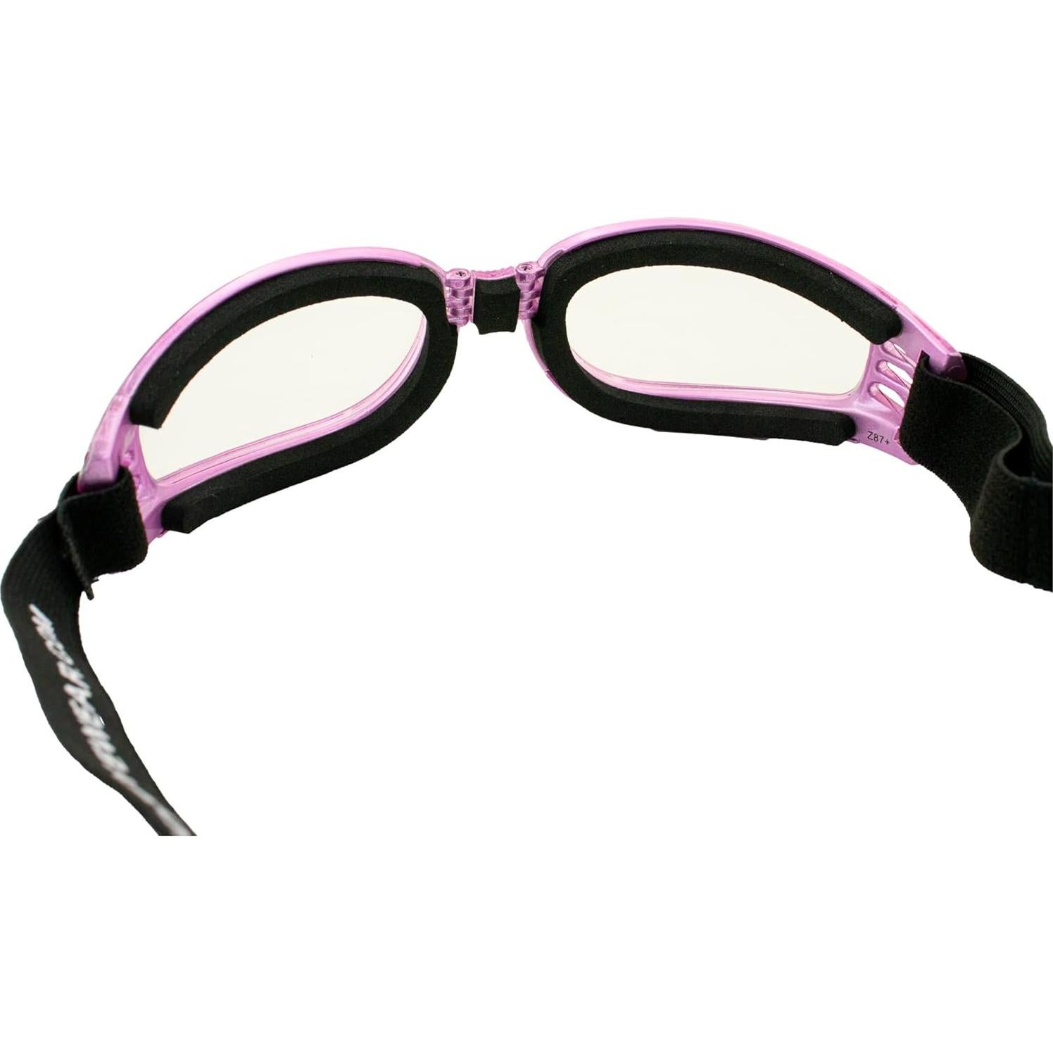 Gafas de Moto Birdz Eyewear Cardinal Plegables Rosa Translucido