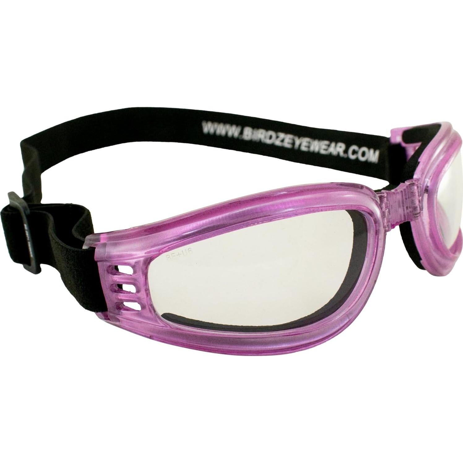 Gafas de Moto Birdz Eyewear Cardinal Plegables Rosa Translucido