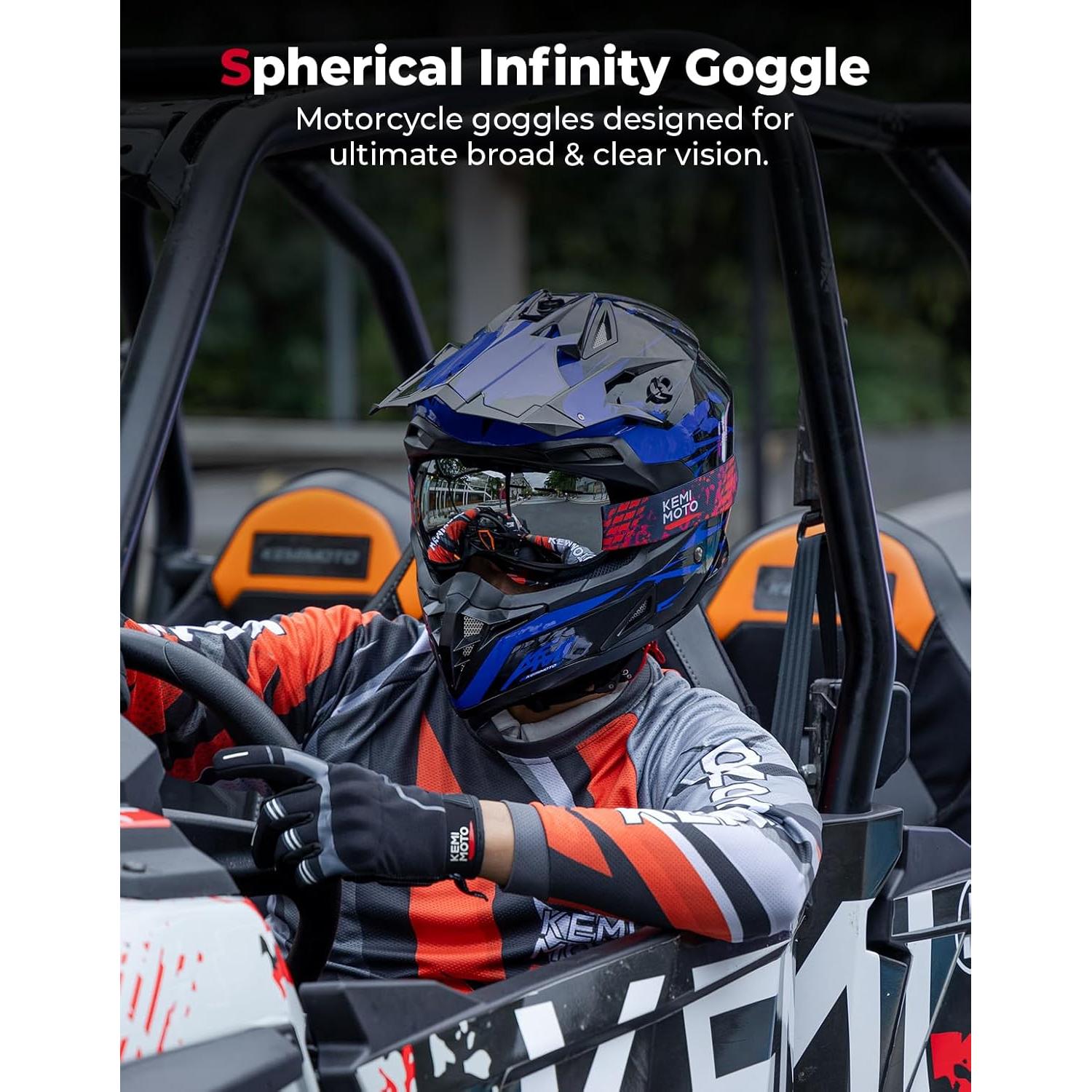 Gafas de Moto KEMIMOTO Amarillas Sin Marco 125g Protección UV