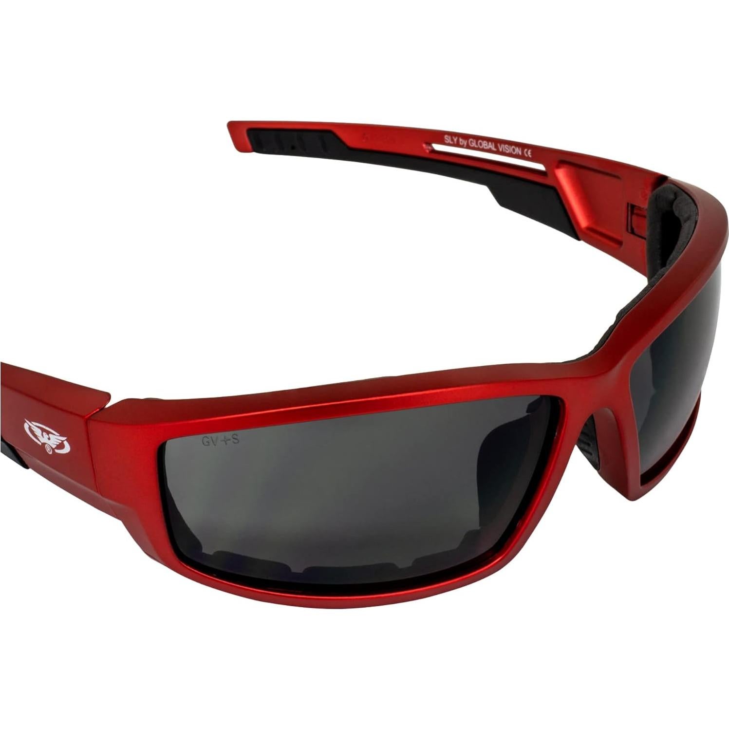 Gafas de sol de motocicleta Global Vision Sly rojo ahumado