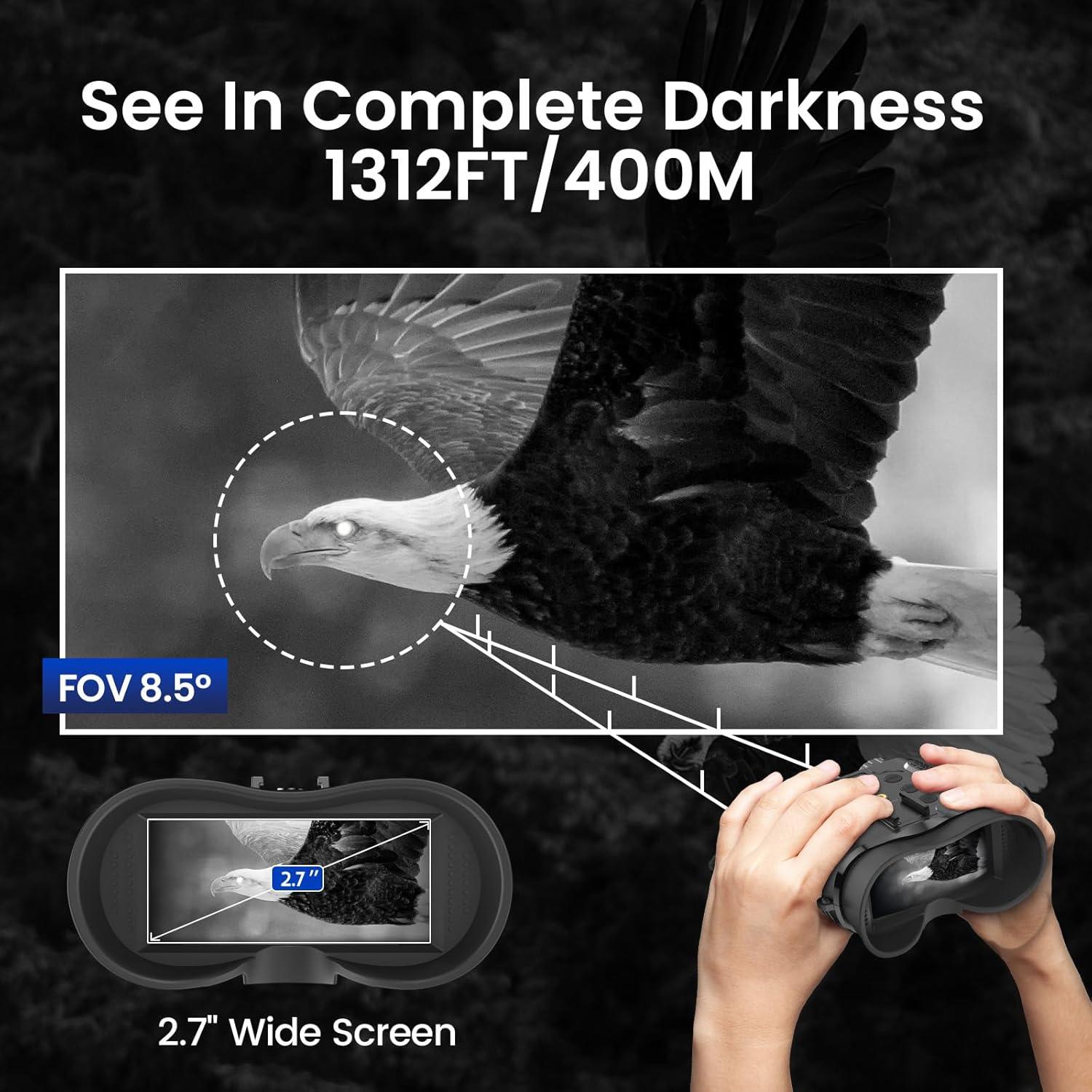 Gafas de Visión Nocturna AILNJUC 8X con Soporte para Casco