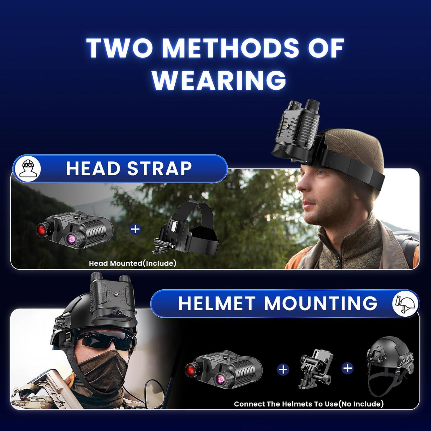 Gafas de Visión Nocturna AILNJUC 8X con Soporte para Casco