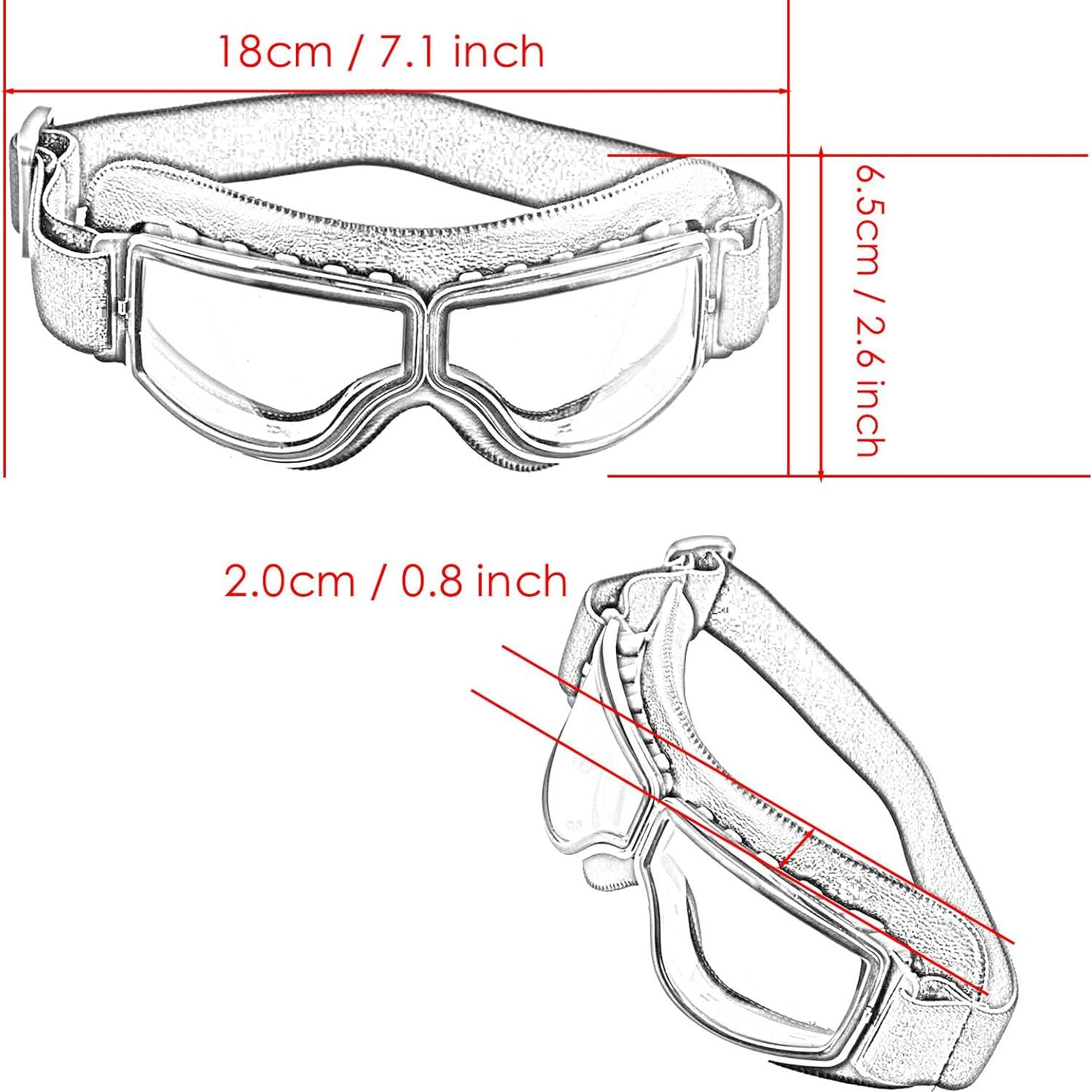 Gafas de Motocicleta Vintage Power Gear GK-631 Lente Ahumada