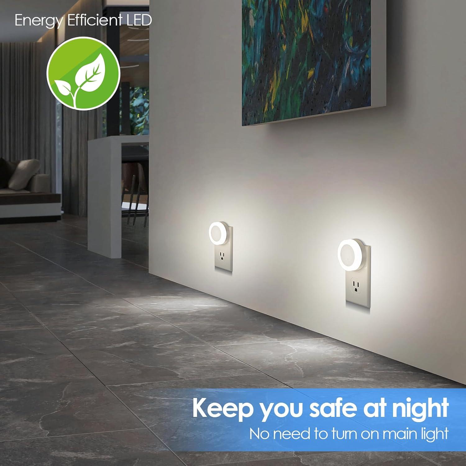 Luz Nocturna LED Regulable con Sensor Crepúsculo 2 Unidades