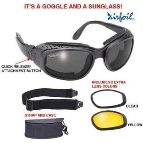 Gafas de sol convertibles Pacific Coast Airfoil negras con 3 lentes