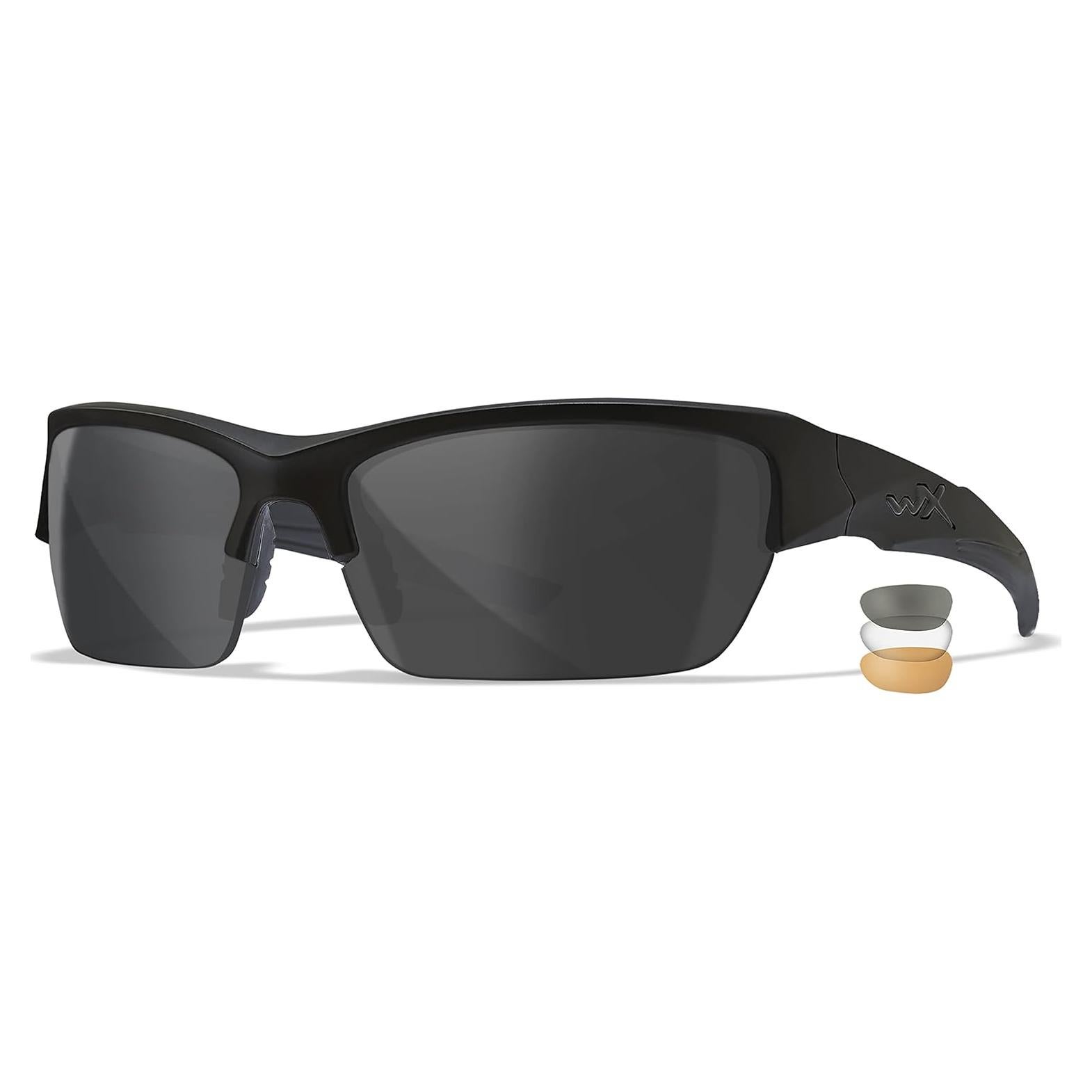 Gafas Tácticas Wiley X WX Valor, Irrompibles UV, Montura Negra