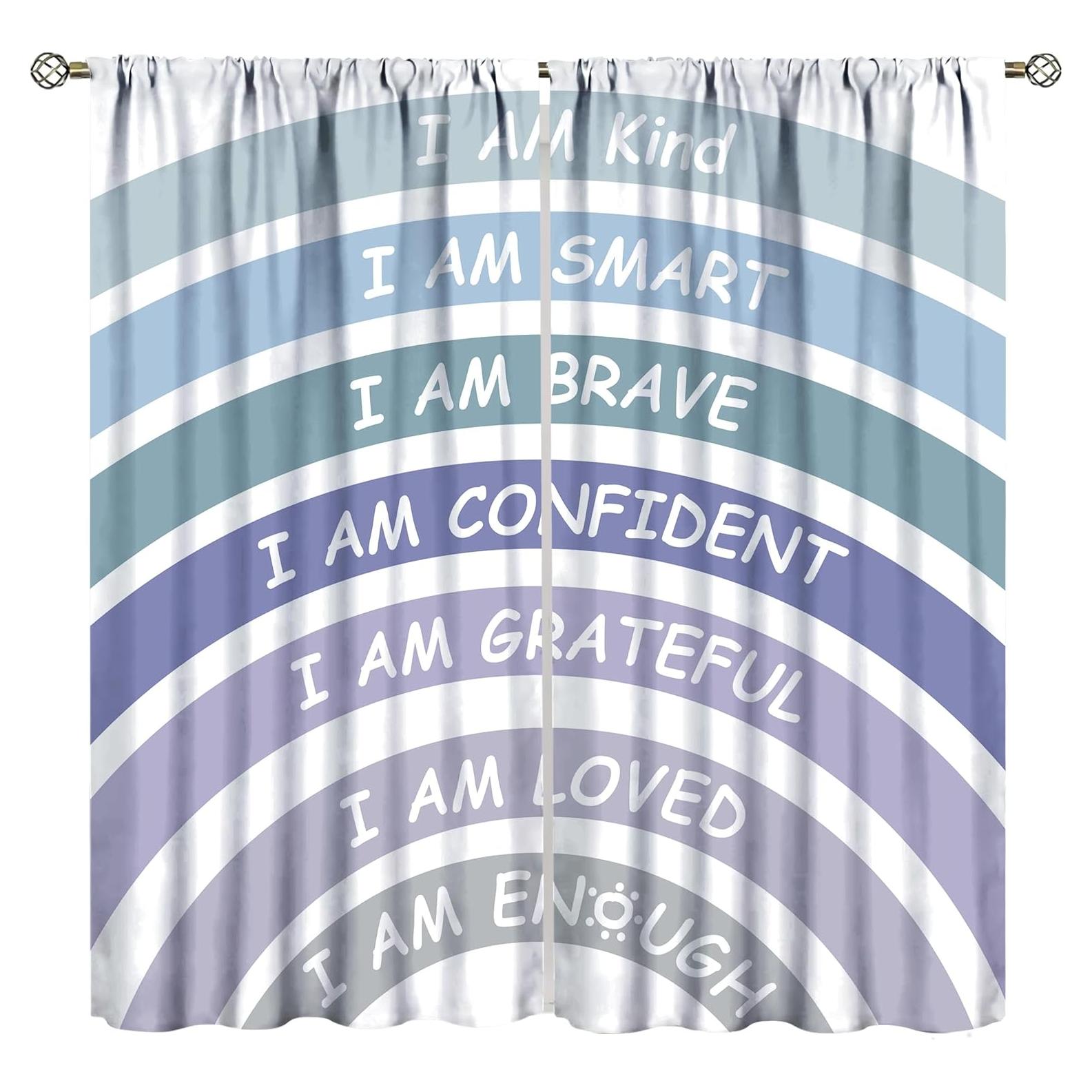 Cortinas Blackout YungHo Arcoíris Boho 53x114 cm - 2 Paneles