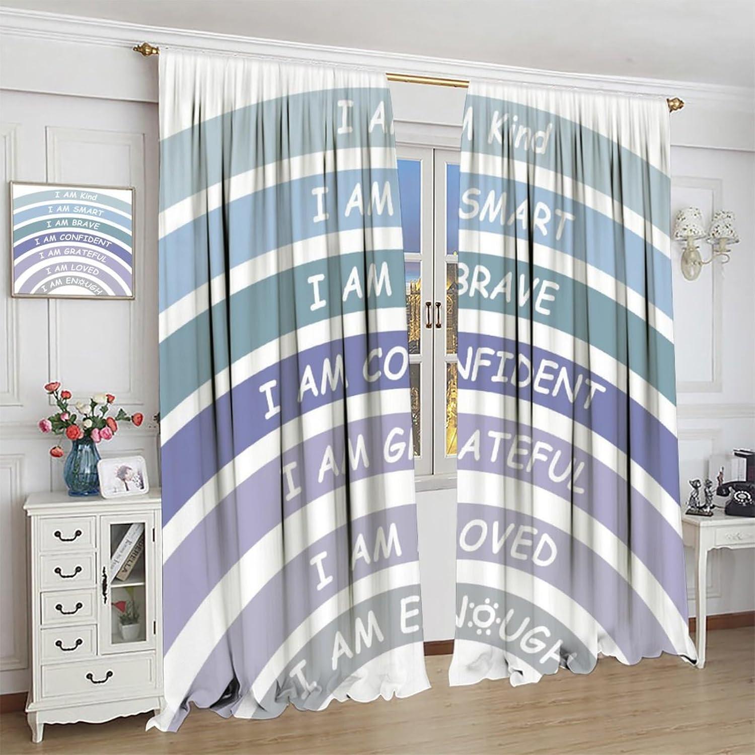 Cortinas Blackout YungHo Arcoíris Boho 53x114 cm - 2 Paneles