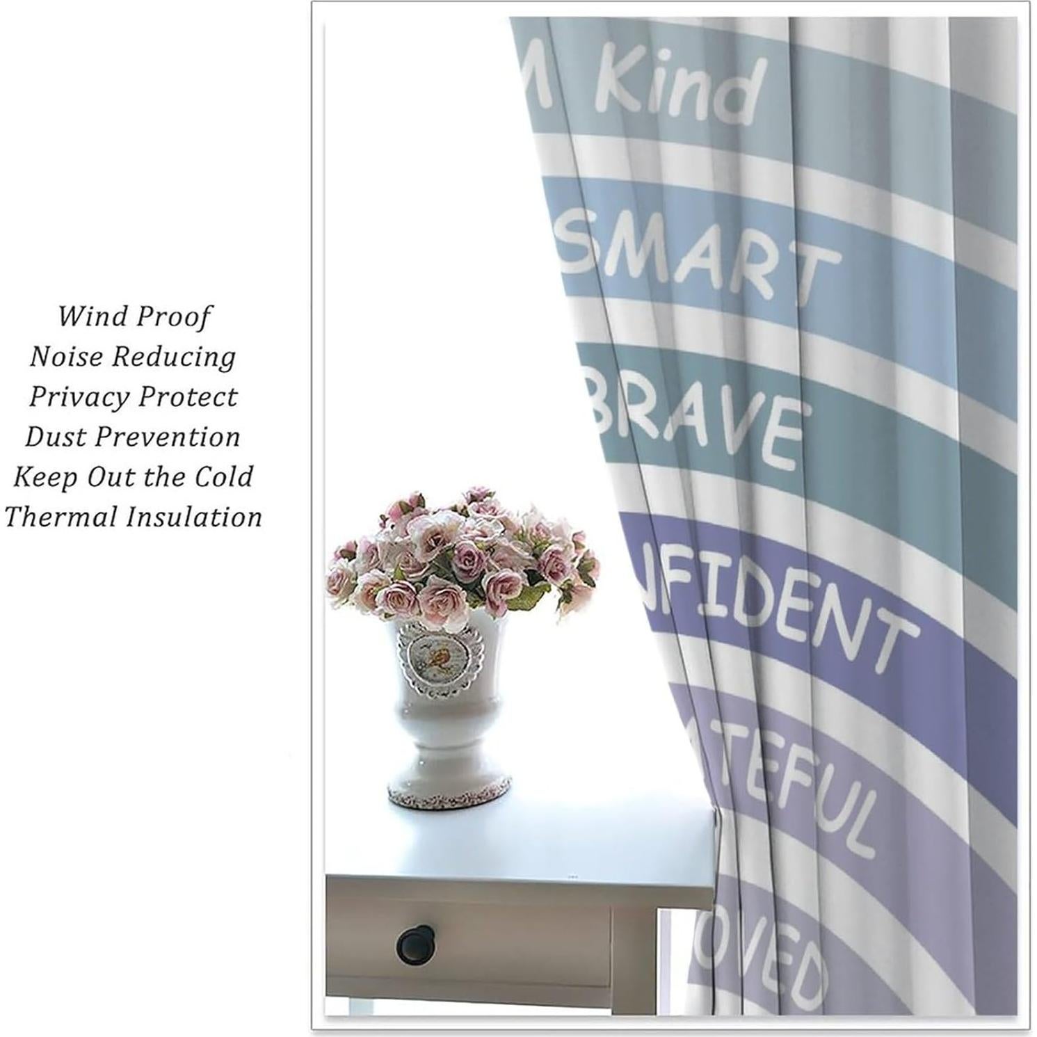 Cortinas Blackout YungHo Arcoíris Boho 53x114 cm - 2 Paneles