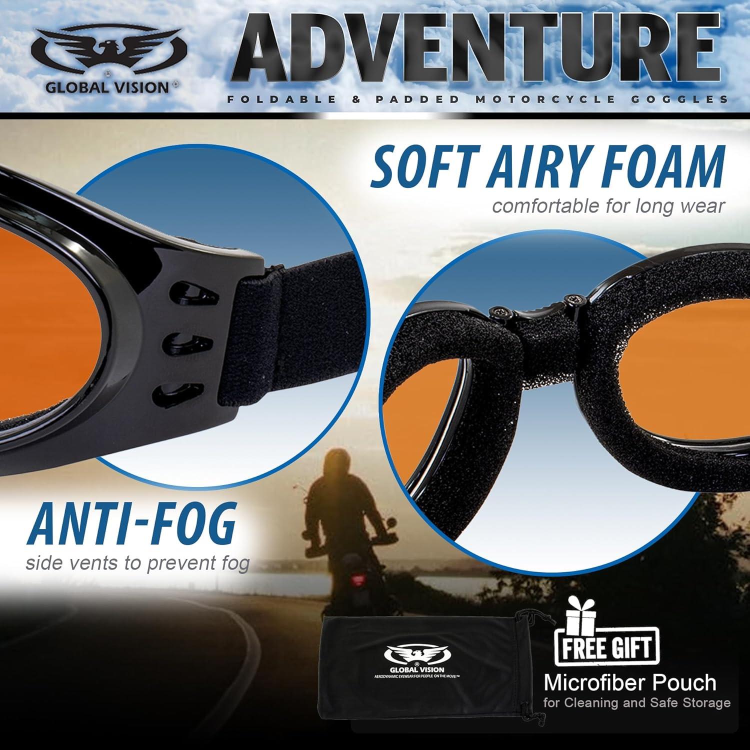 Gafas de Motocicleta Plegables Global Vision Adventure UV400