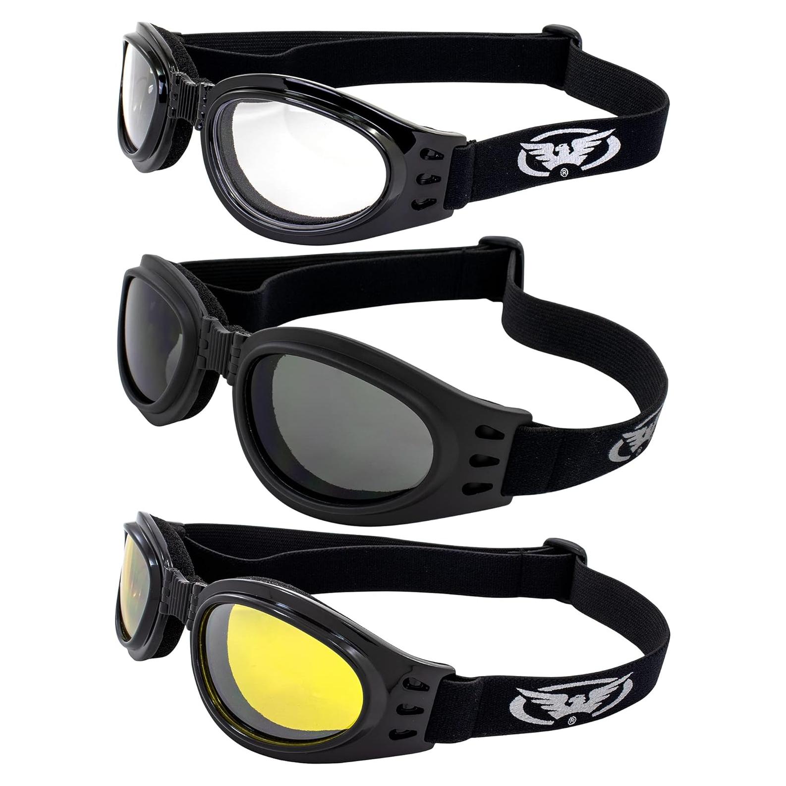 Gafas de Moto Plegables Global Vision - 3 Lentes Intercambiables