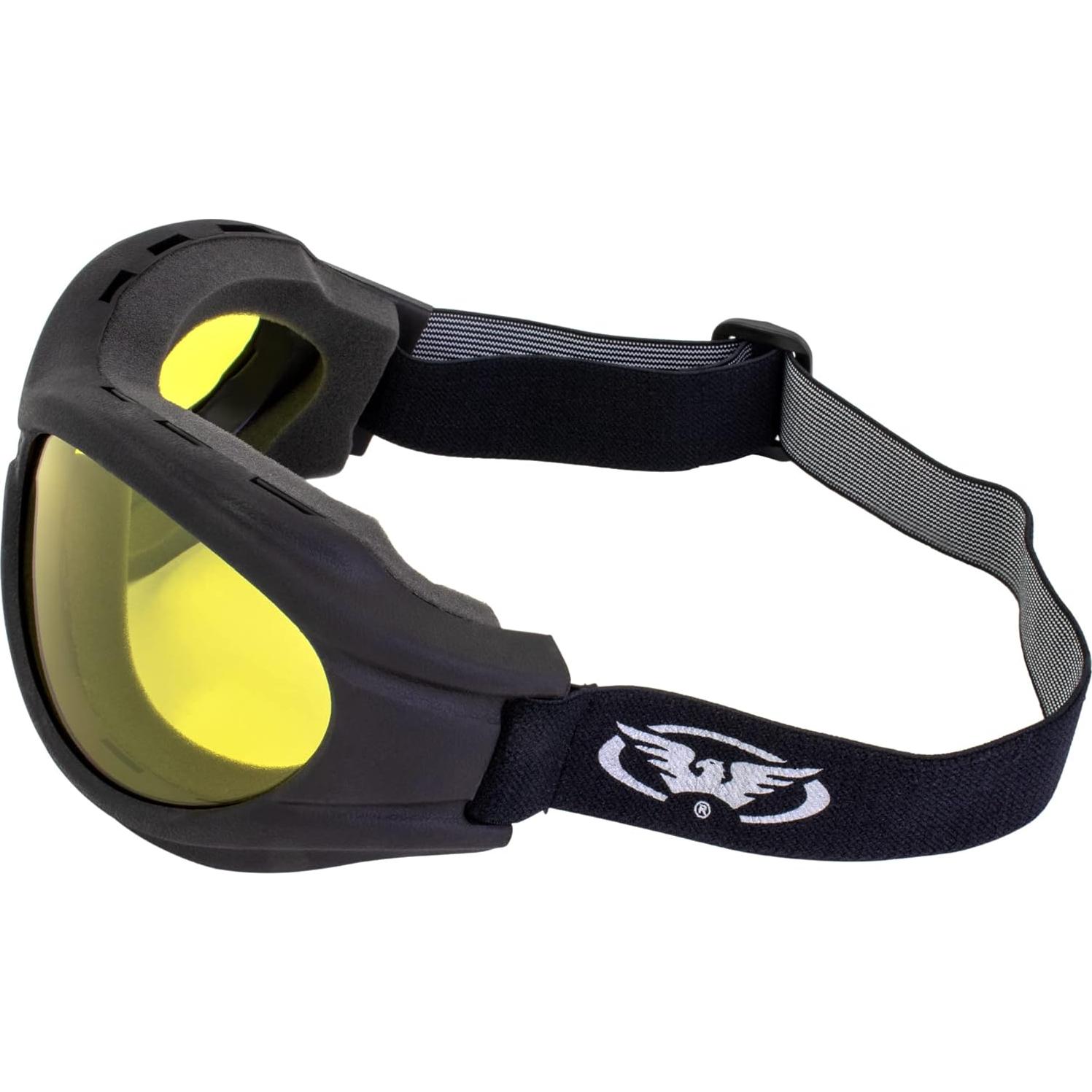 Gafas de Moto Global Vision Big Ben Marco Negro Lente Amarillo