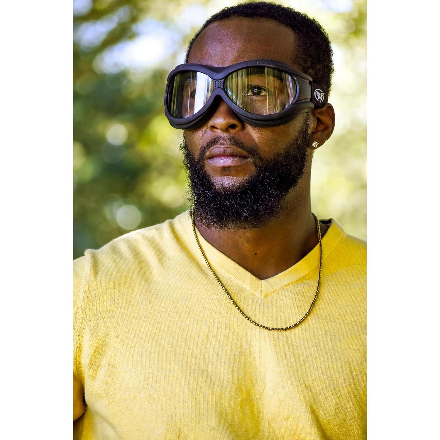 Gafas de Moto Global Vision Big Ben Marco Negro Lente Amarillo