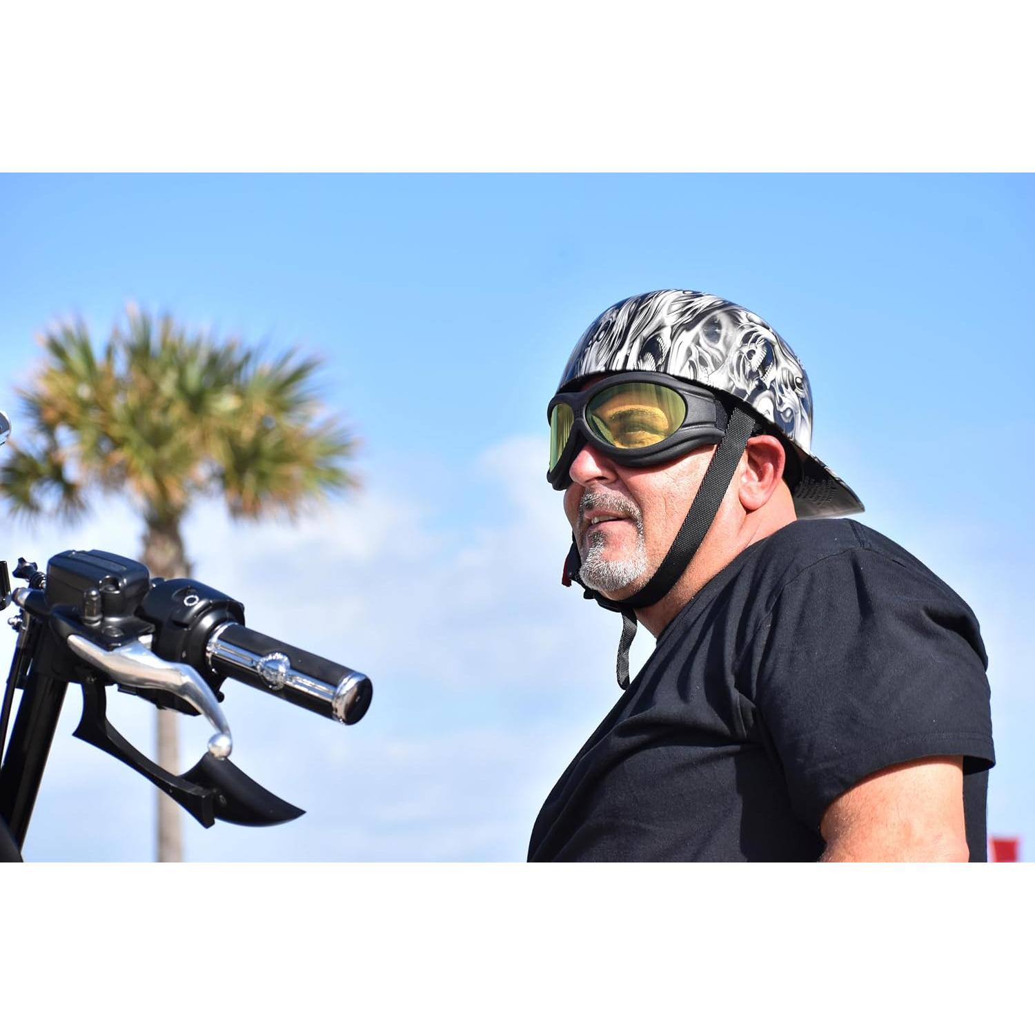 Gafas de Moto Global Vision Big Ben Marco Negro Lente Amarillo