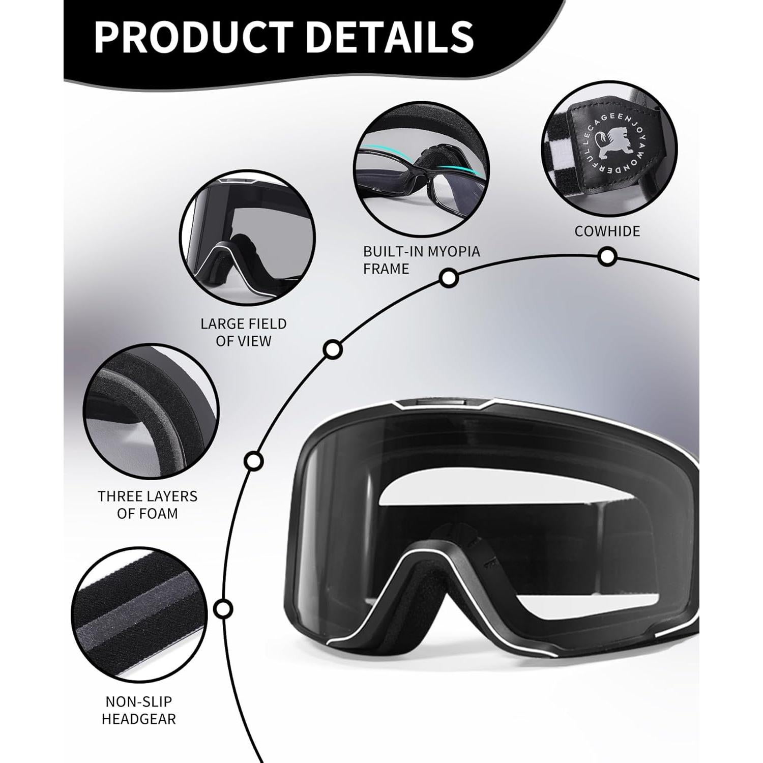 Photochromic Motorcycle Goggles Impact Resistance for Men Women UV400 Motorcycle Riding Glasses Anti-fog Cycling