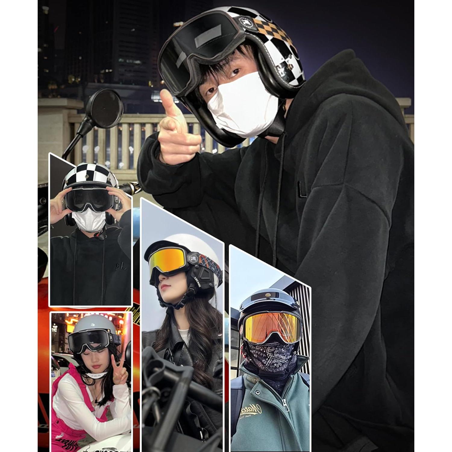 Photochromic Motorcycle Goggles Impact Resistance for Men Women UV400 Motorcycle Riding Glasses Anti-fog Cycling