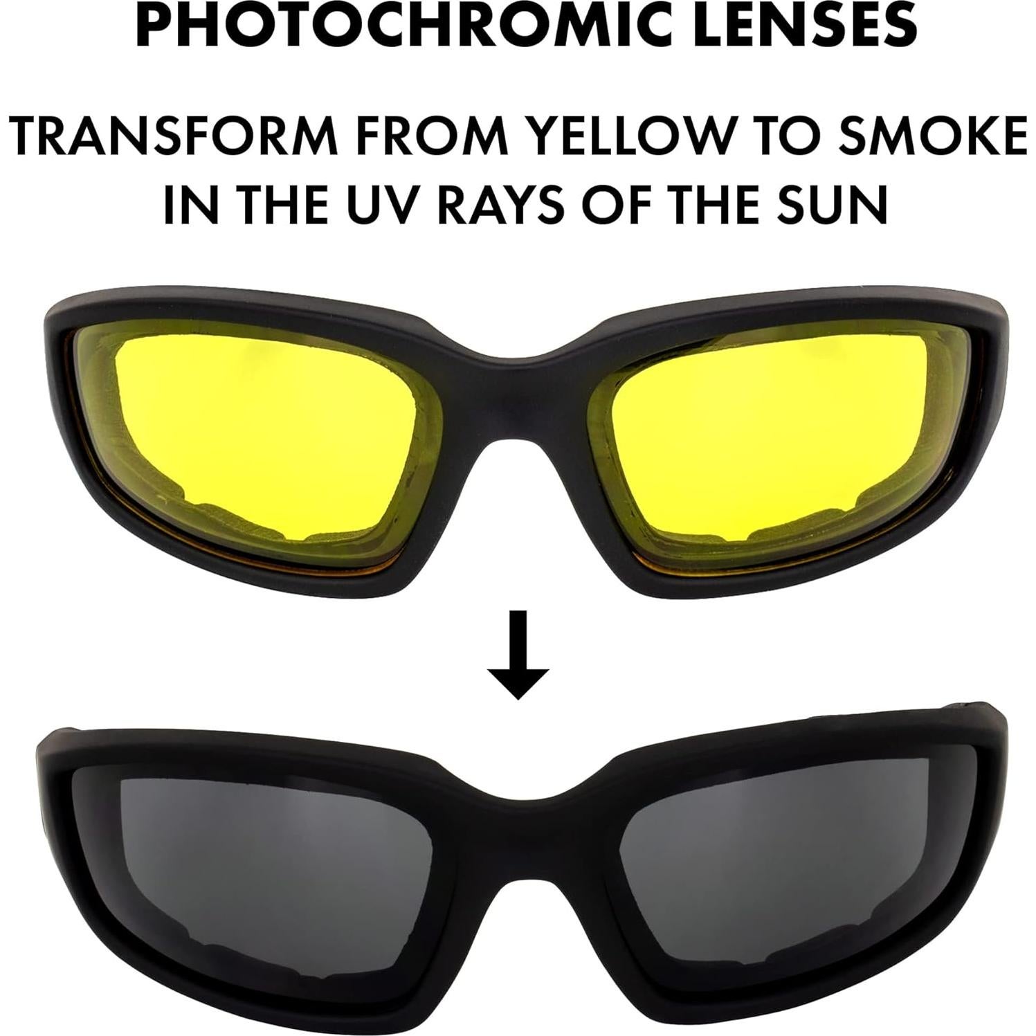 Gafas de Sol Global Vision Kickback Photochromic Unisex - Tinte Amarillo a Ahumado