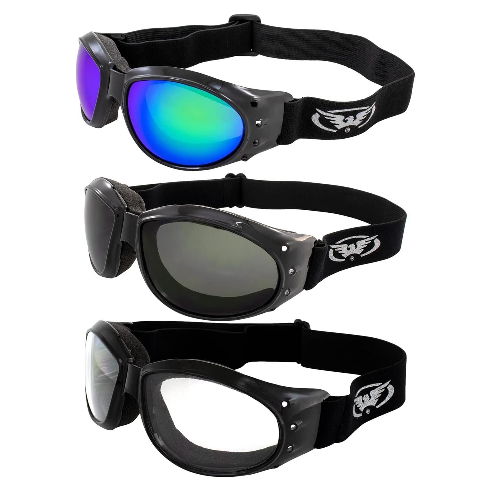 Gafas de Motocicleta Global Vision Eliminator 3 Pares con Lentes UV