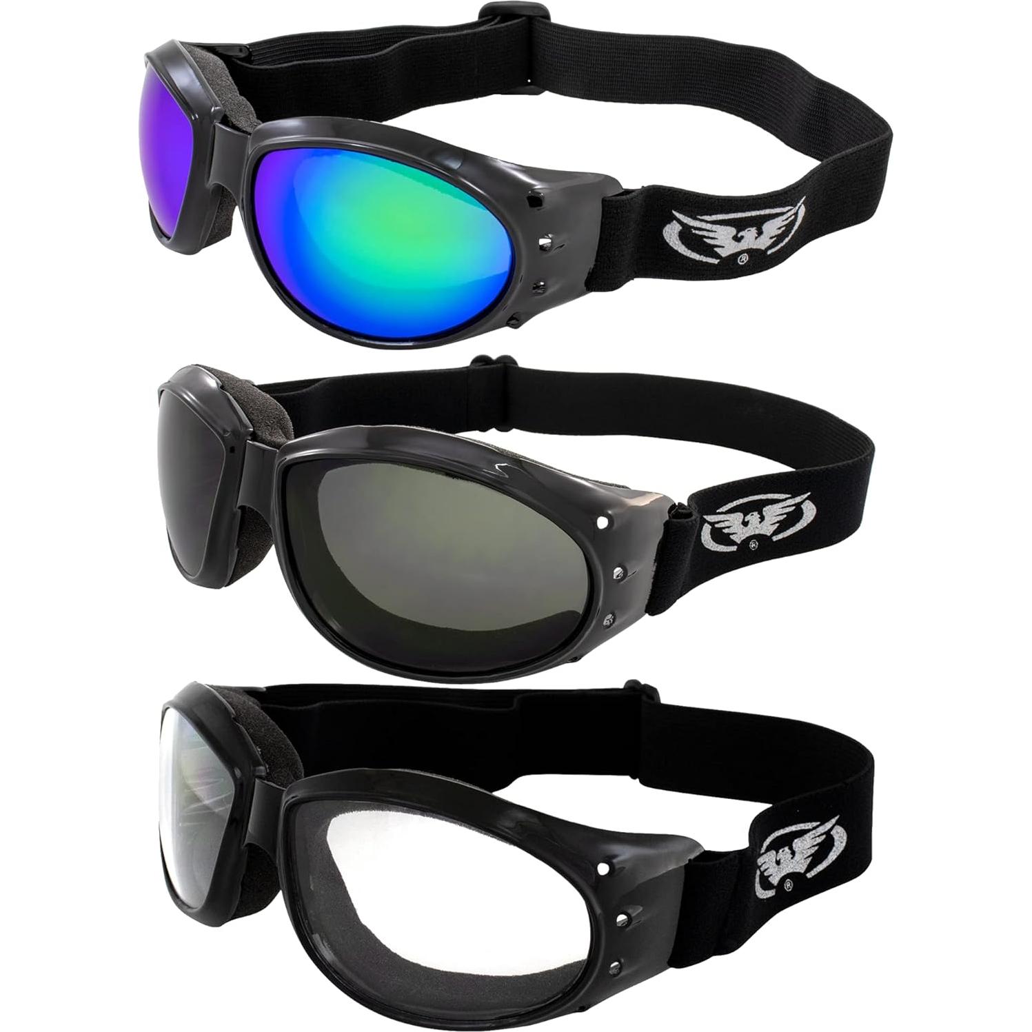 Gafas de Motocicleta Global Vision Eliminator 3 Pares con Lentes UV