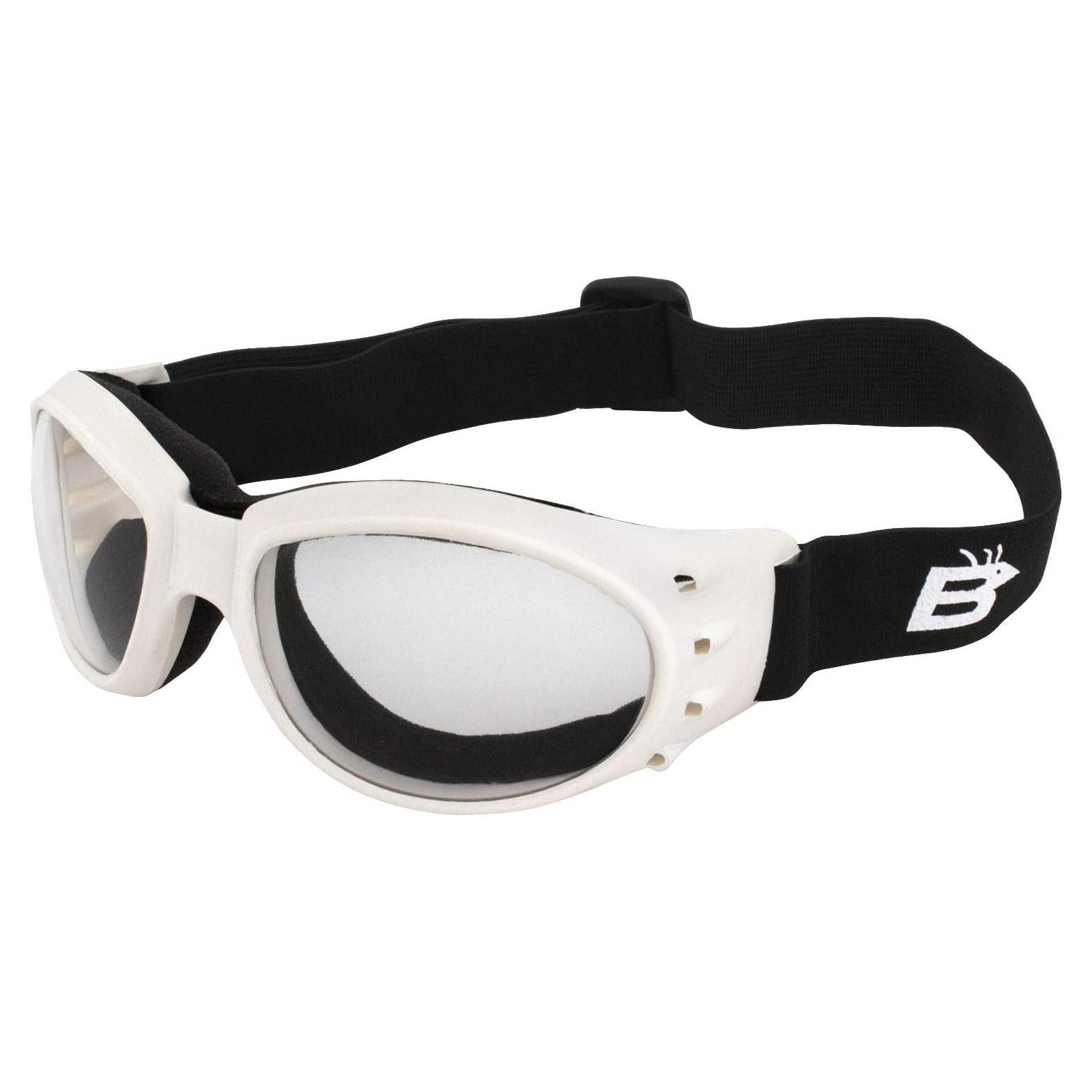 Gafas de Motocicleta Birdz Eyewear Eagle Marco Blanco Lente Clara