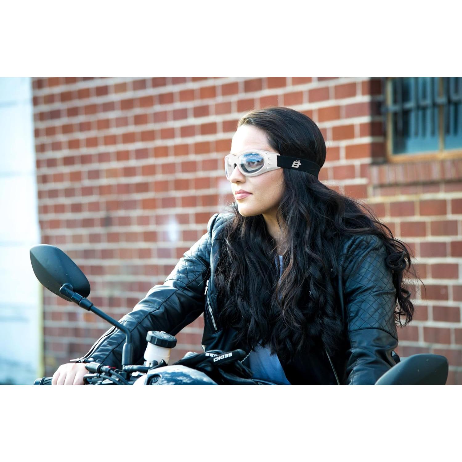 Gafas de Motocicleta Birdz Eyewear Eagle Marco Blanco Lente Clara