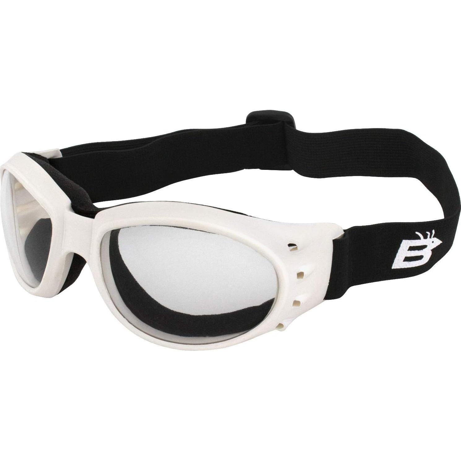 Gafas de Motocicleta Birdz Eyewear Eagle Marco Blanco Lente Clara