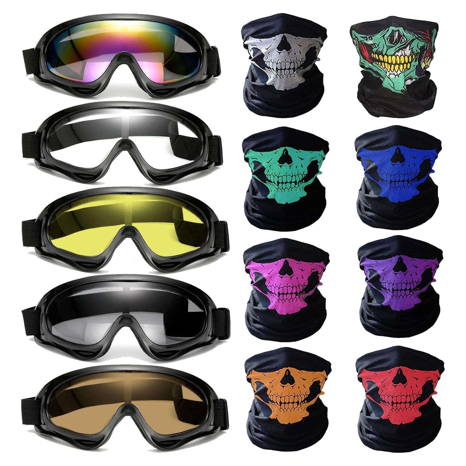 Gafas de Motocicleta ATV con 5 Lentes y 8 Máscaras Faciales