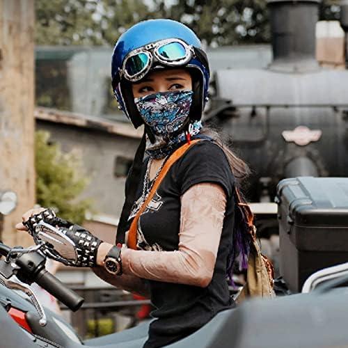 Gafas de Motocicleta Retro Hallwayee con Lente Plateada