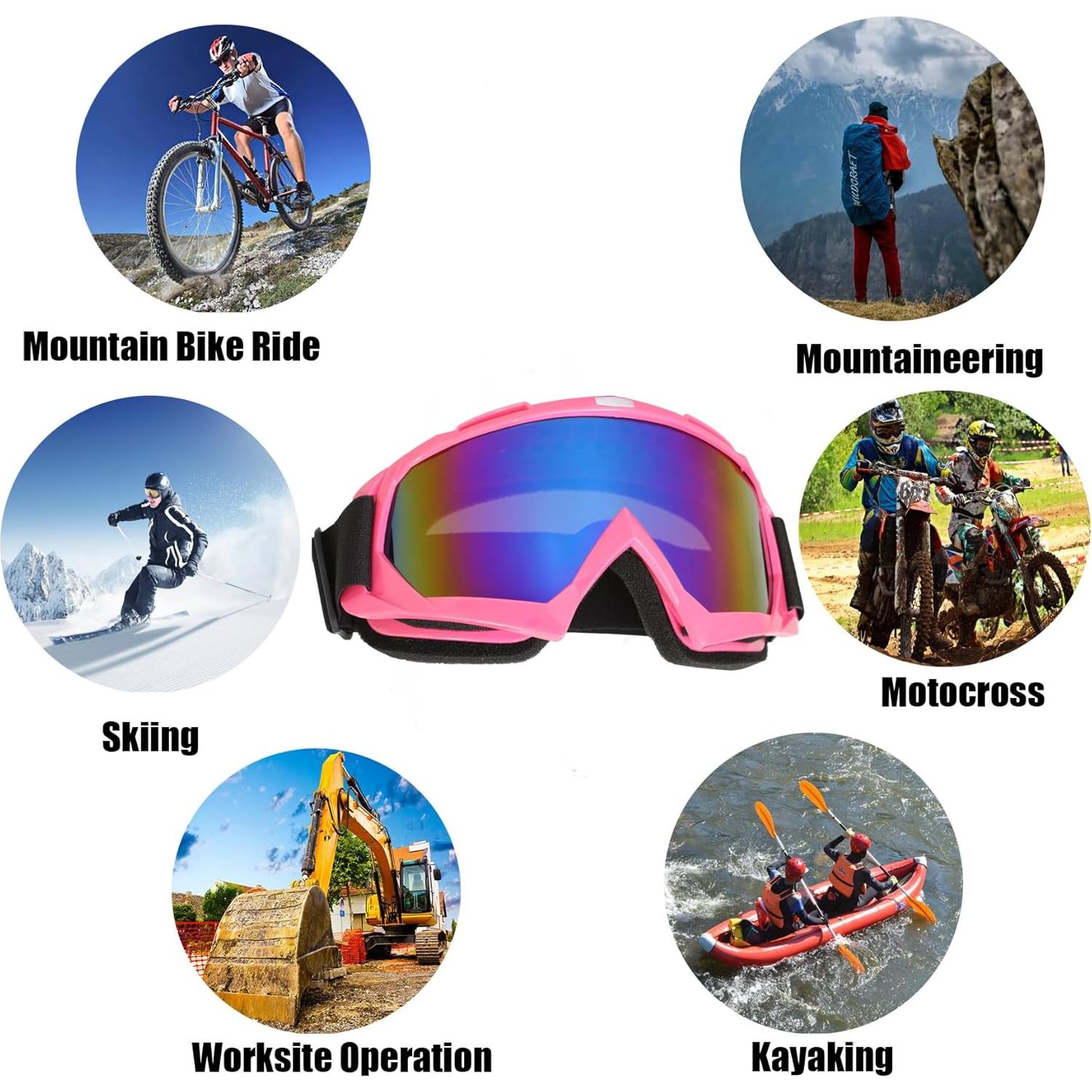 Gafas de Moto Broyeur Unisex con Protección UV y Correa Ajustable