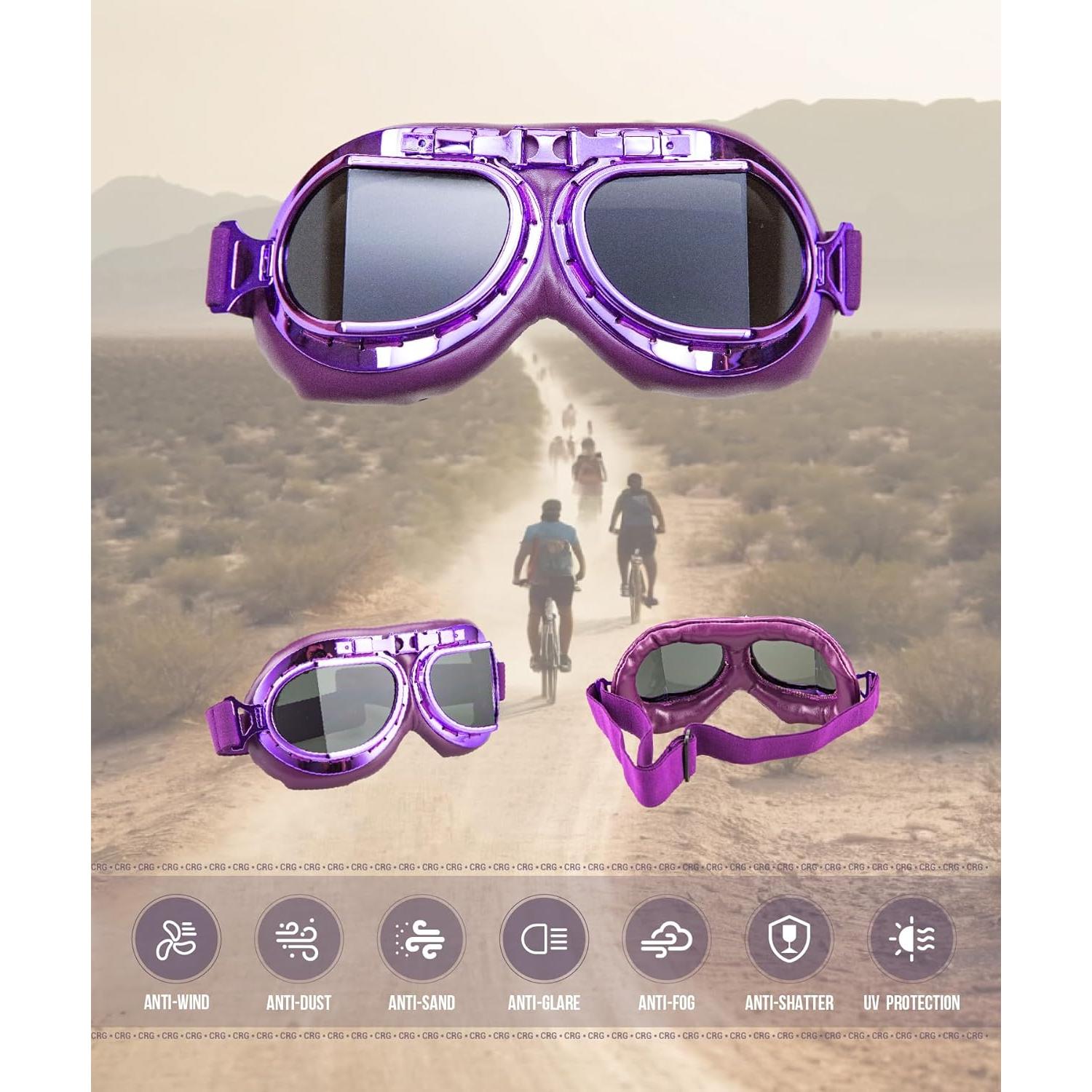 Gafas de piloto vintage CRG Sports T08 moradas UV 100%