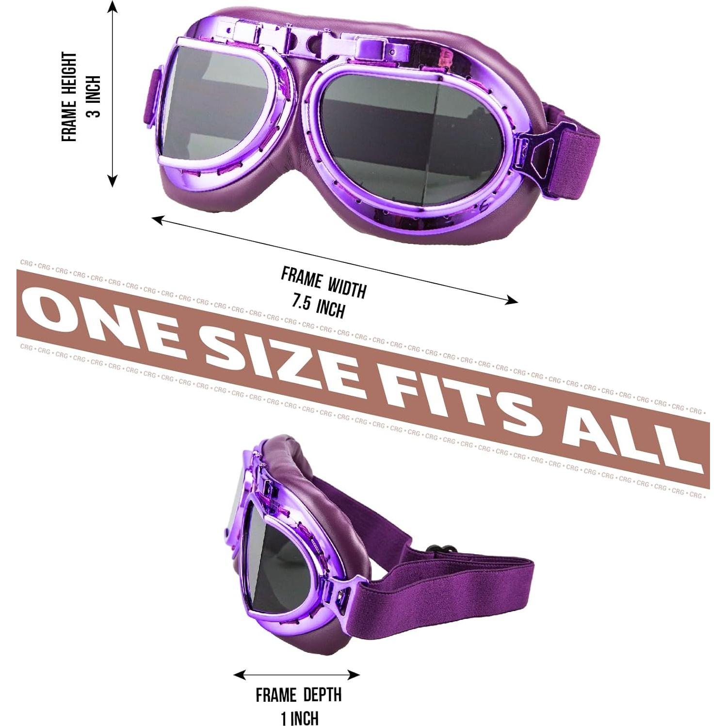 Gafas de piloto vintage CRG Sports T08 moradas UV 100%