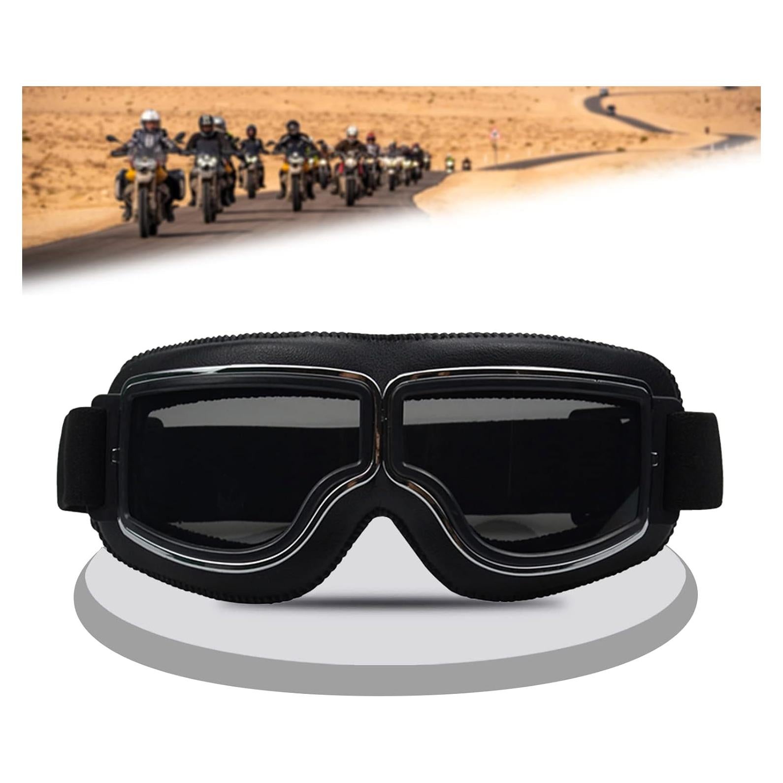 Gafas de Motocicleta USTORAMT Vintage Anti Niebla y Rayones
