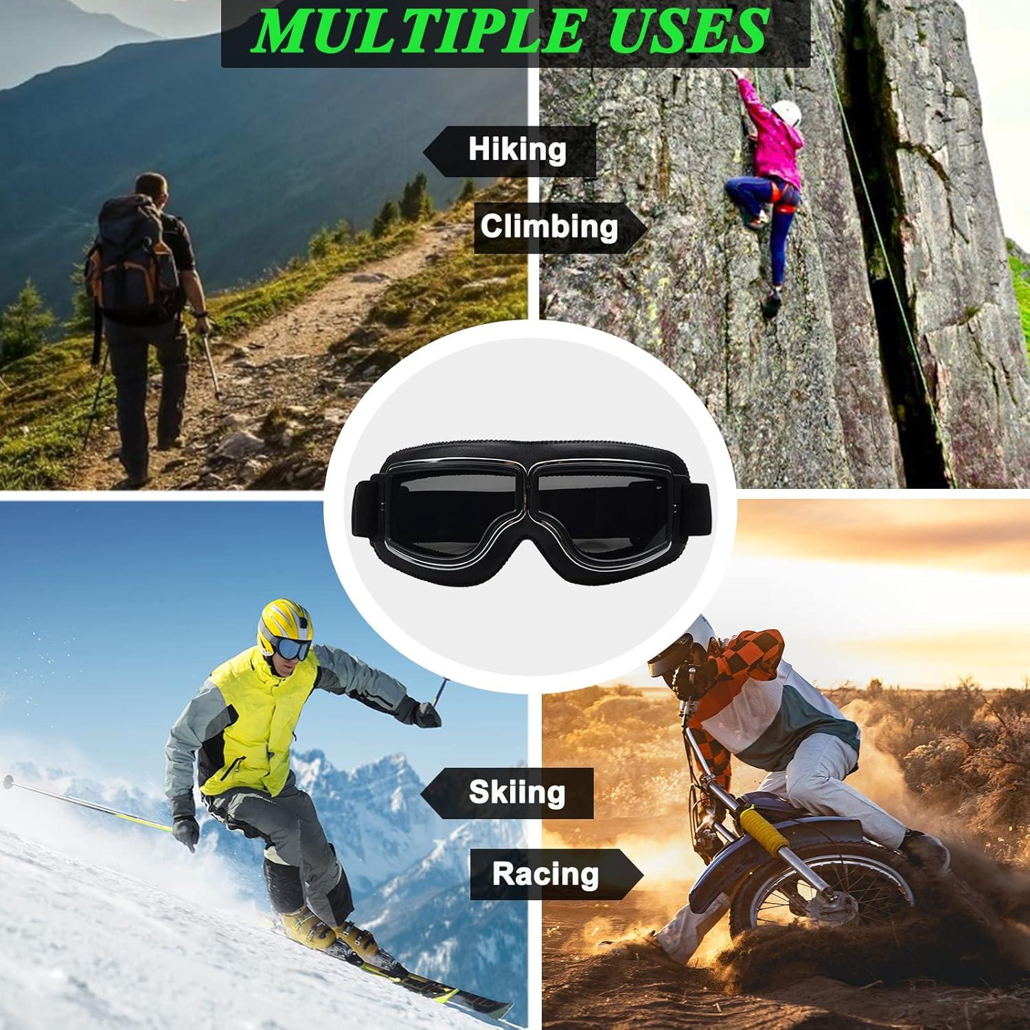 Gafas de Motocicleta USTORAMT Vintage Anti Niebla y Rayones