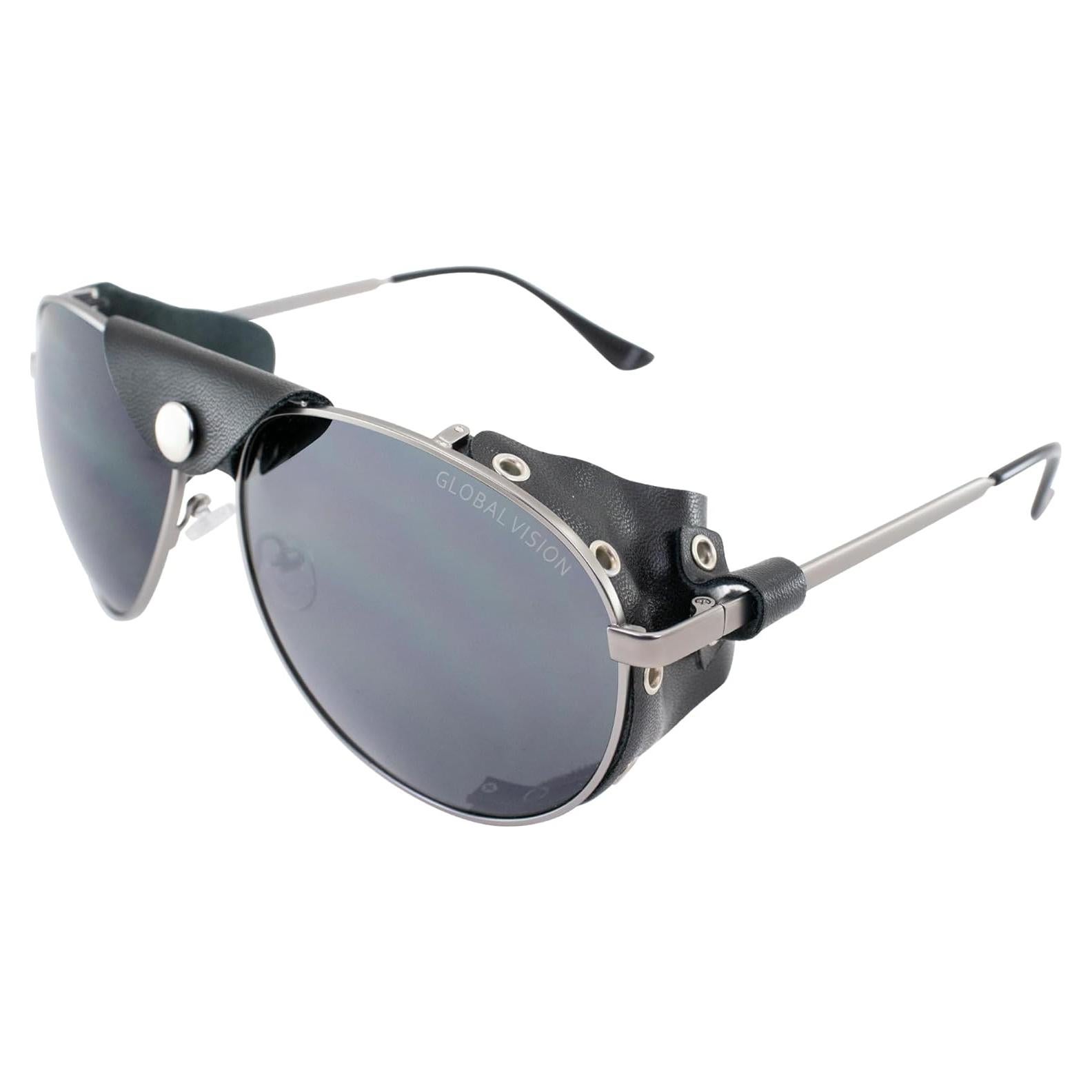 Gafas de sol para motocicleta Global Vision Aviator-3 con protectores de cuero