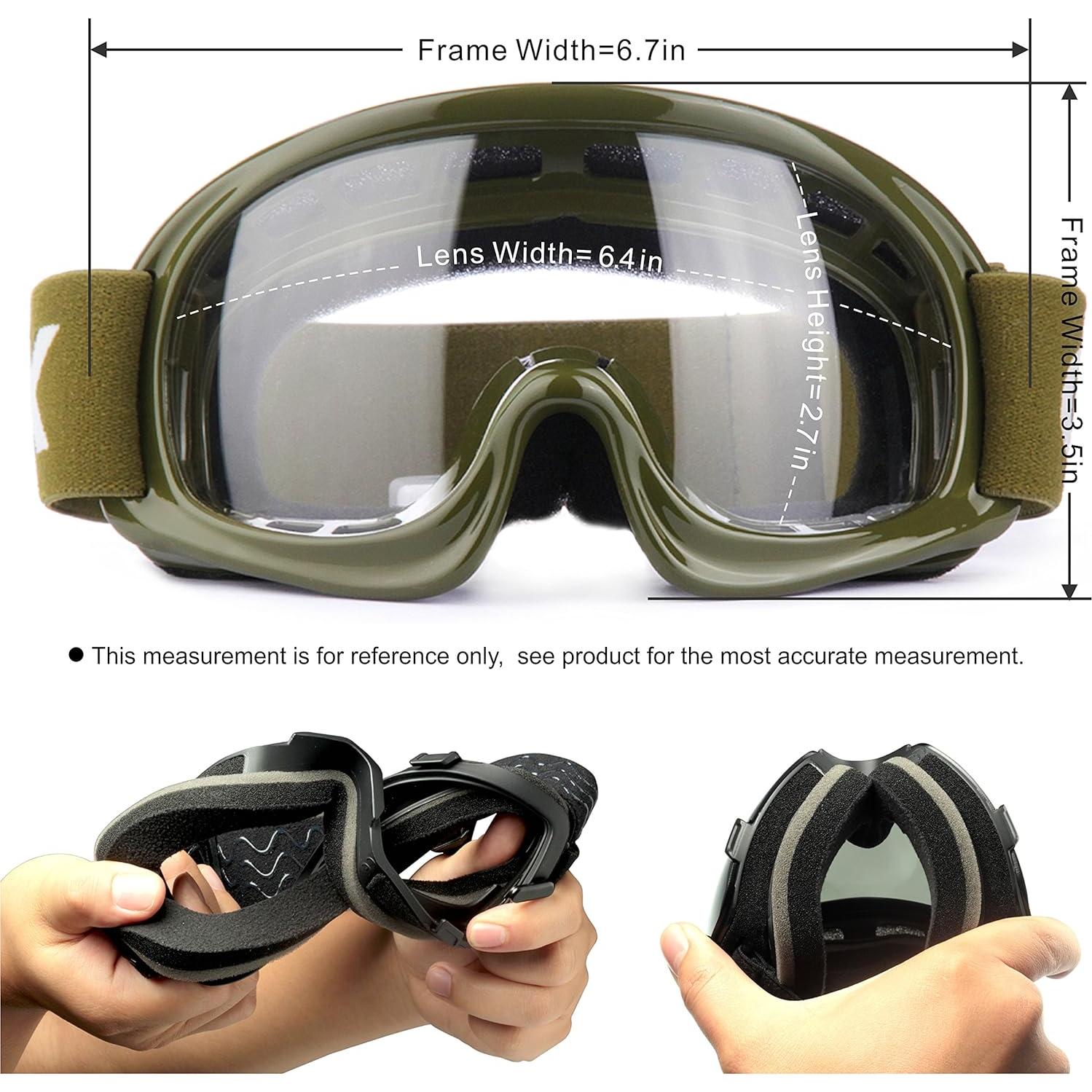 Gafas de Motocross GLX YH15 Antivaho para Niños Verde Militar