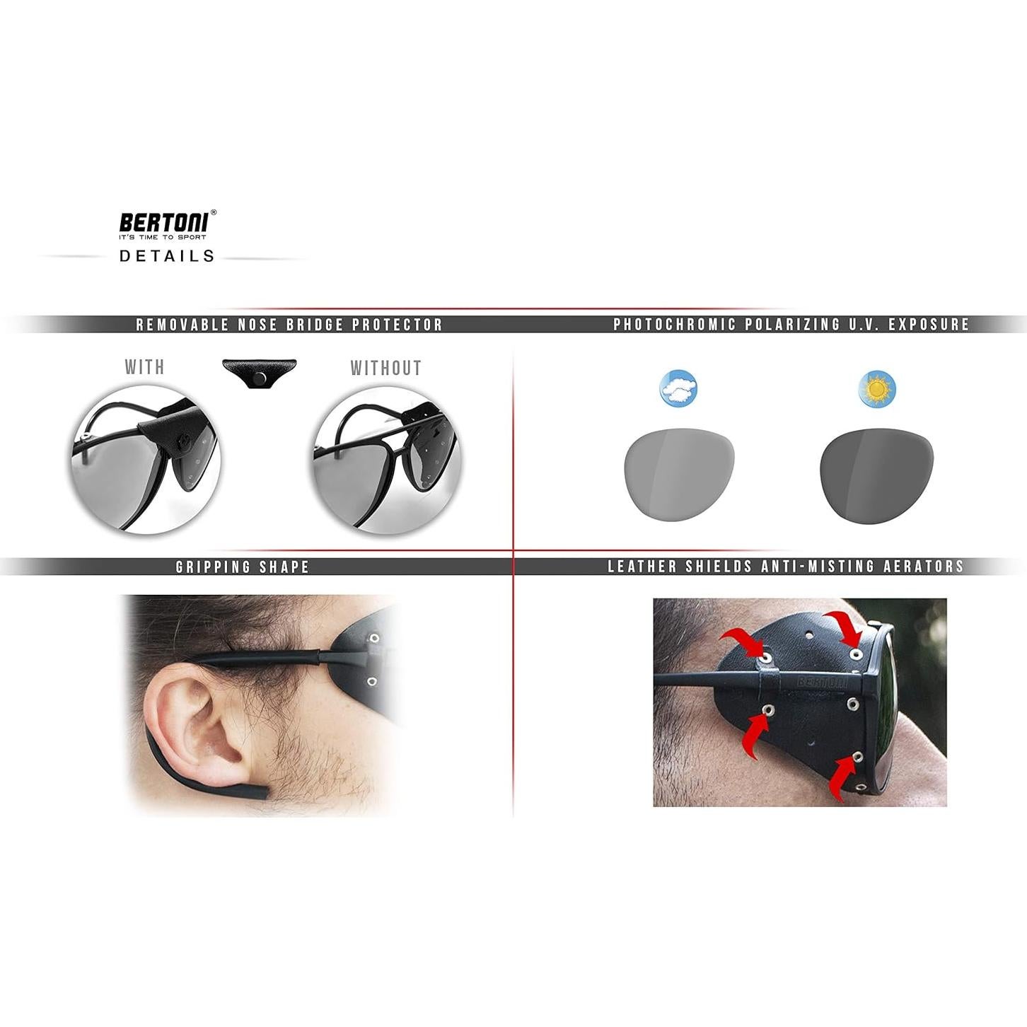Gafas de sol polarizadas Bertoni Glacier para trekking y esquí