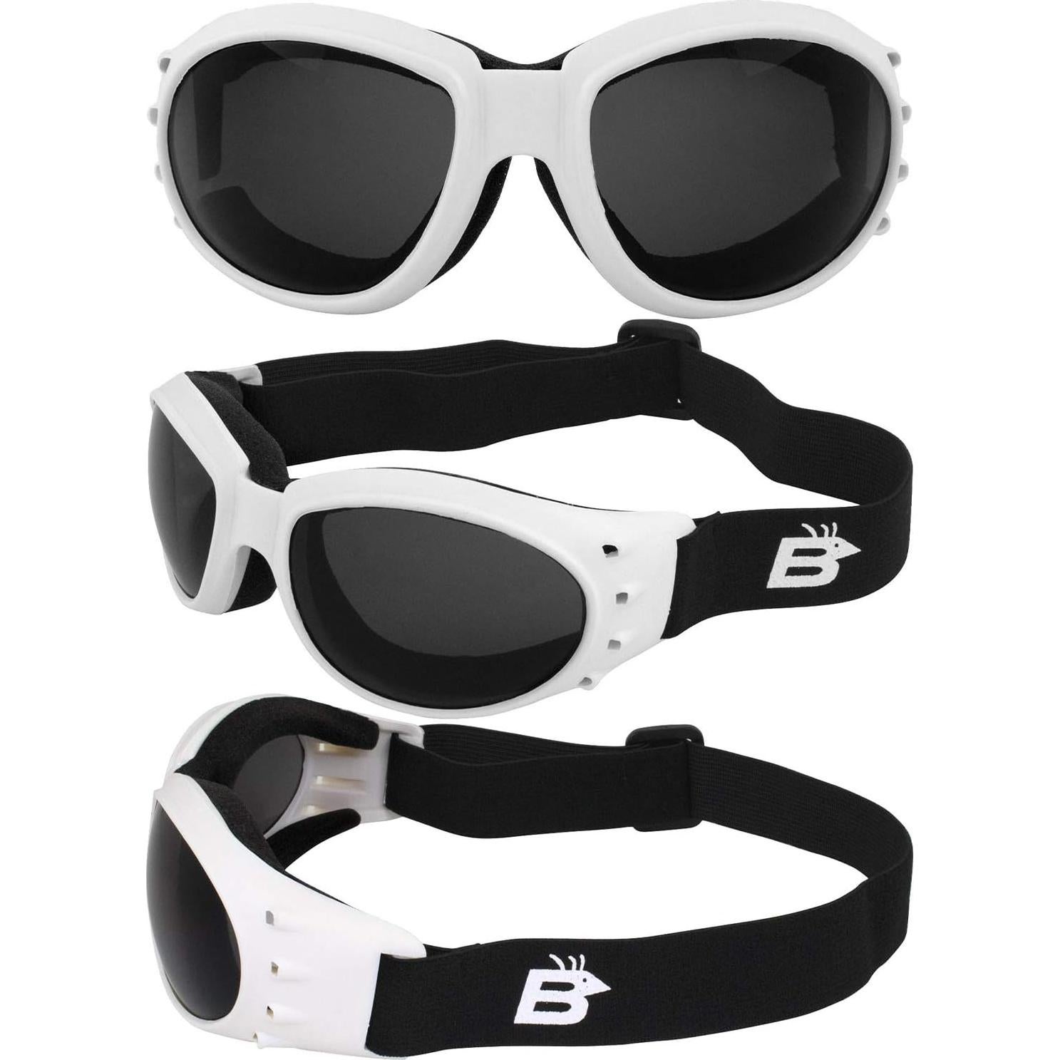 Gafas de Motocicleta Birdz Eyewear Eagle Antivaho Marco Blanco