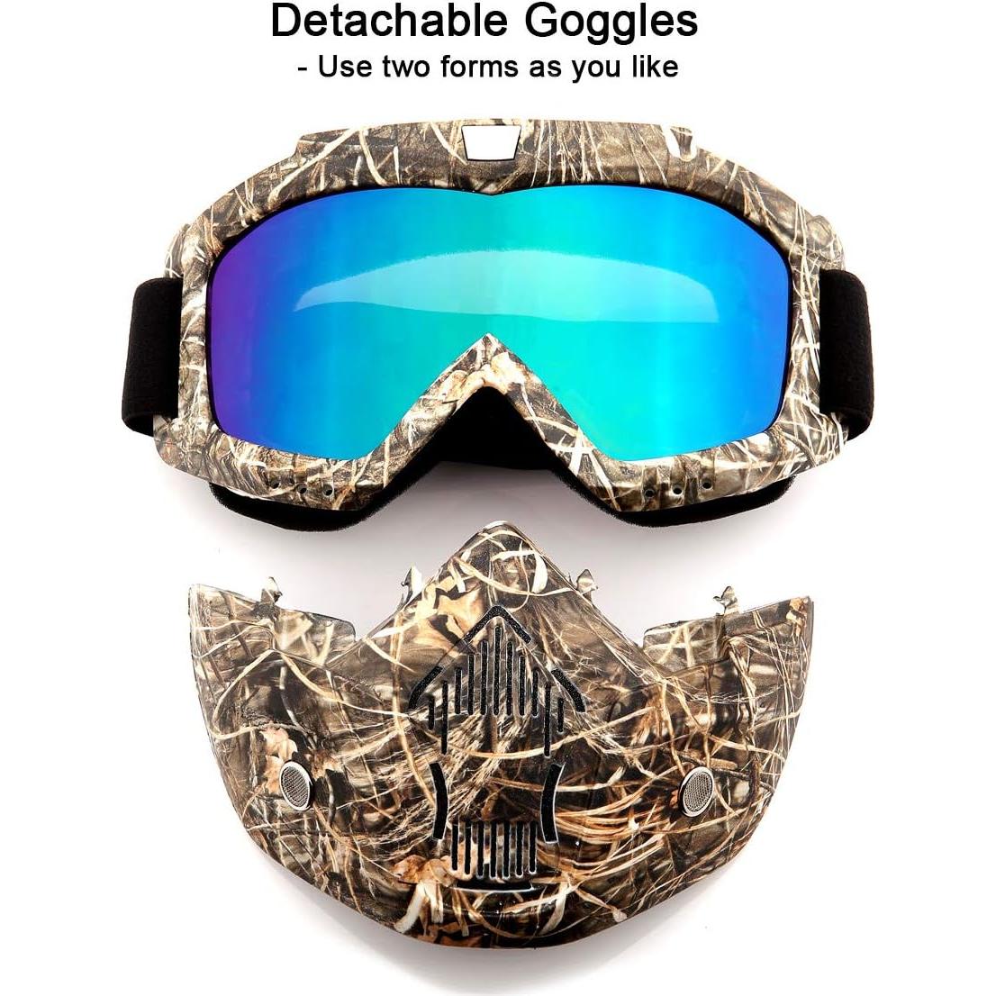 Gafas de Motocicleta SPOSUNE con Máscara Desmontable UV400