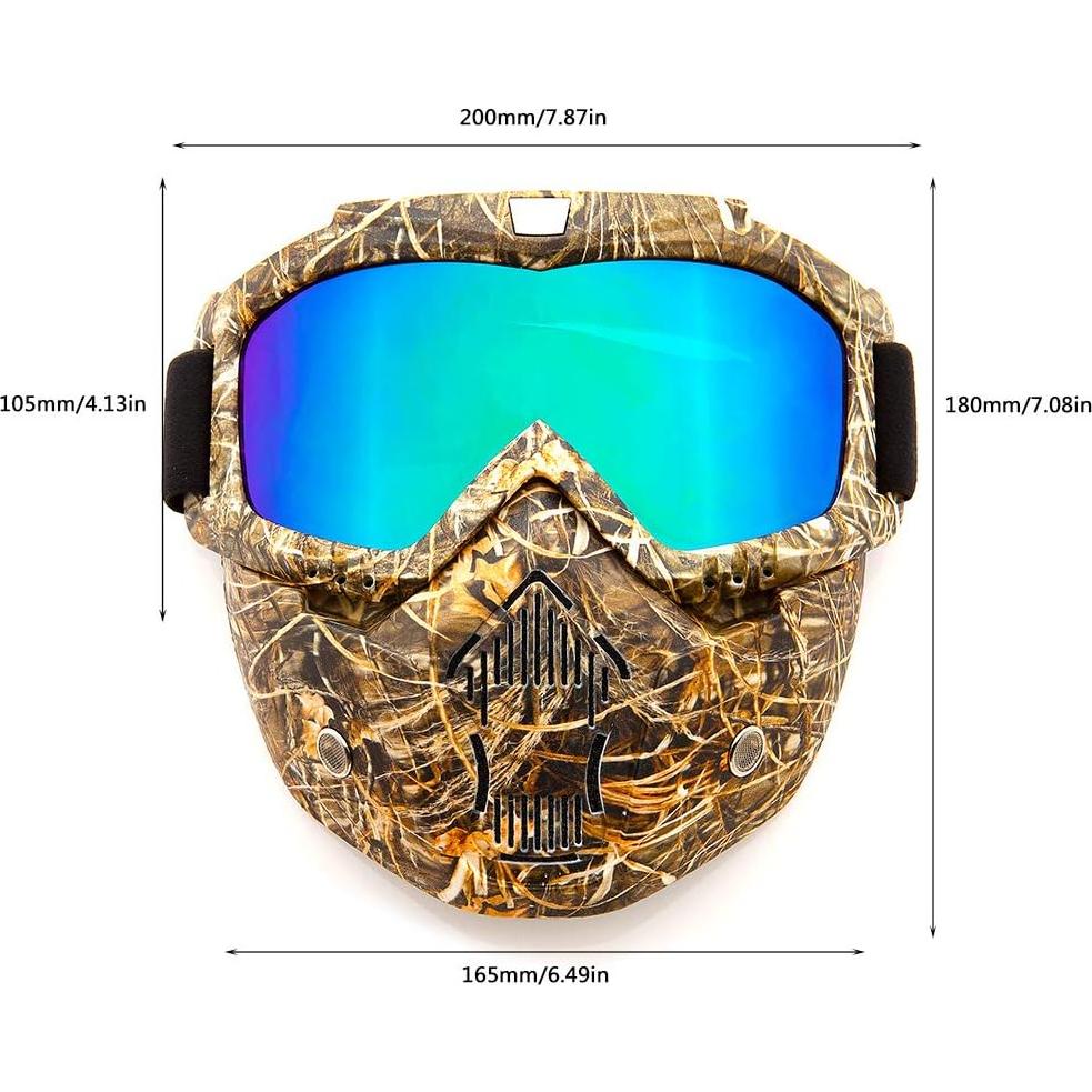 Gafas de Motocicleta SPOSUNE con Máscara Desmontable UV400