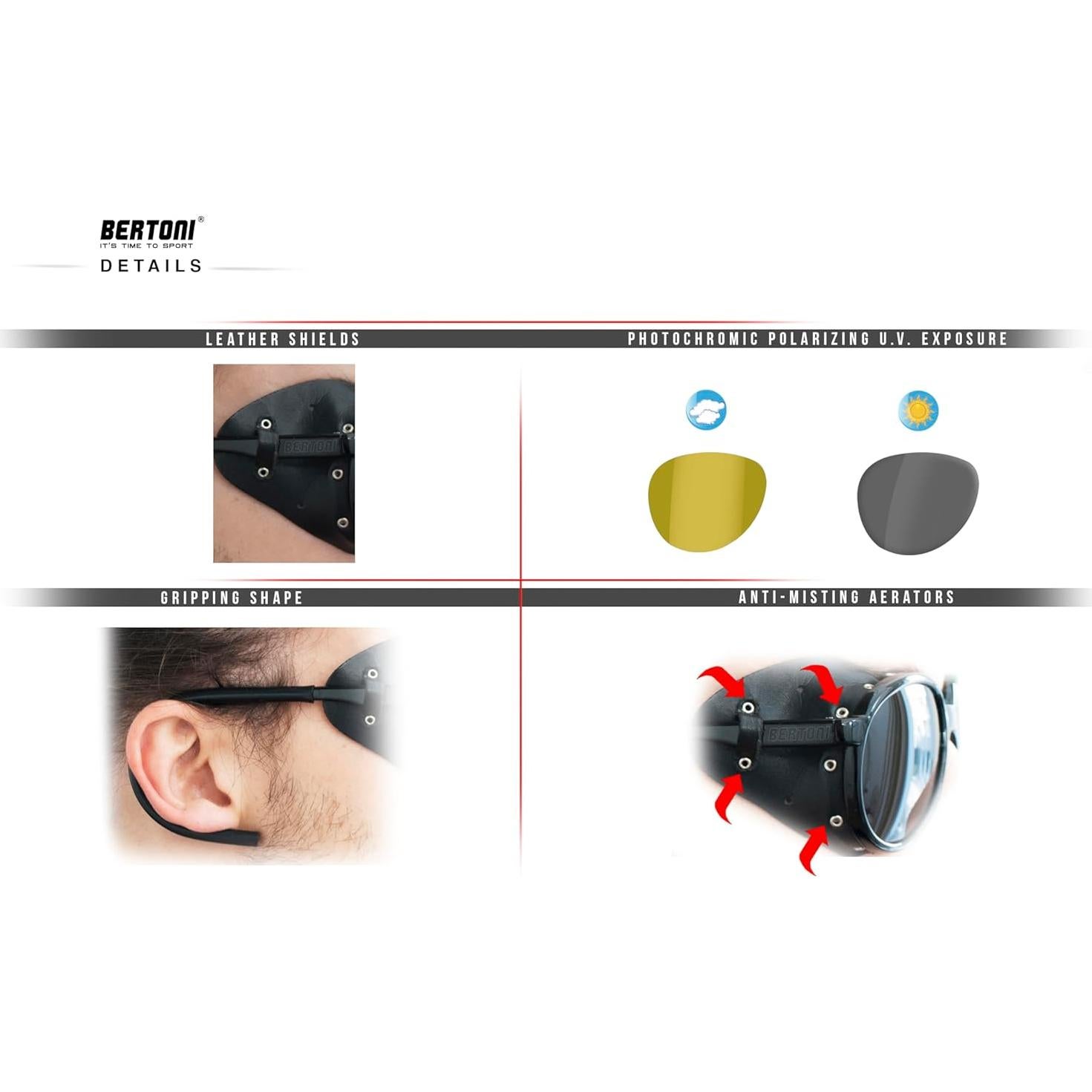 Gafas de Sol Polarizadas Bertoni Glacier Fotocromáticas Amarillas