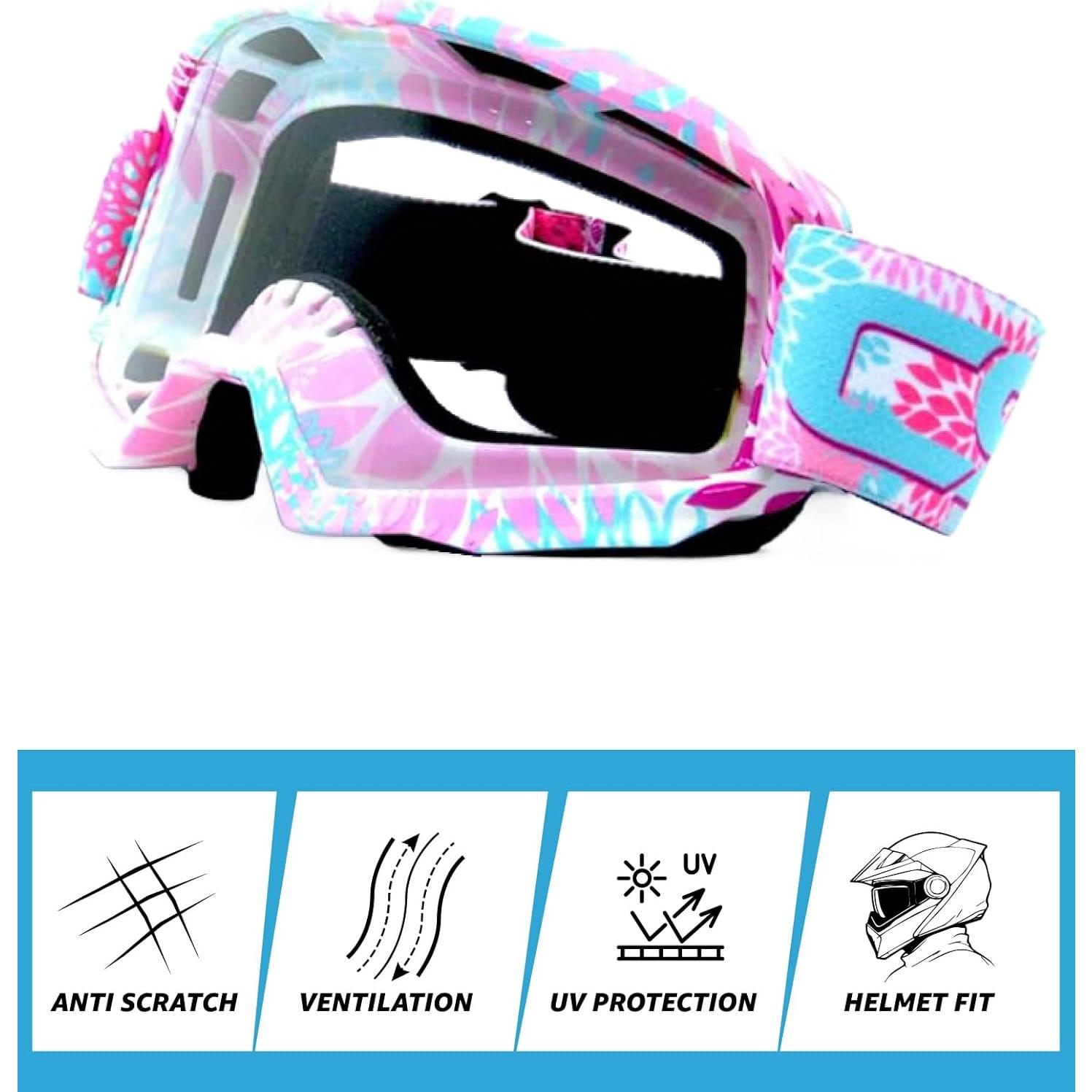 Gafas de Motociclismo CRG Sports T815-189 UV y Ventilación