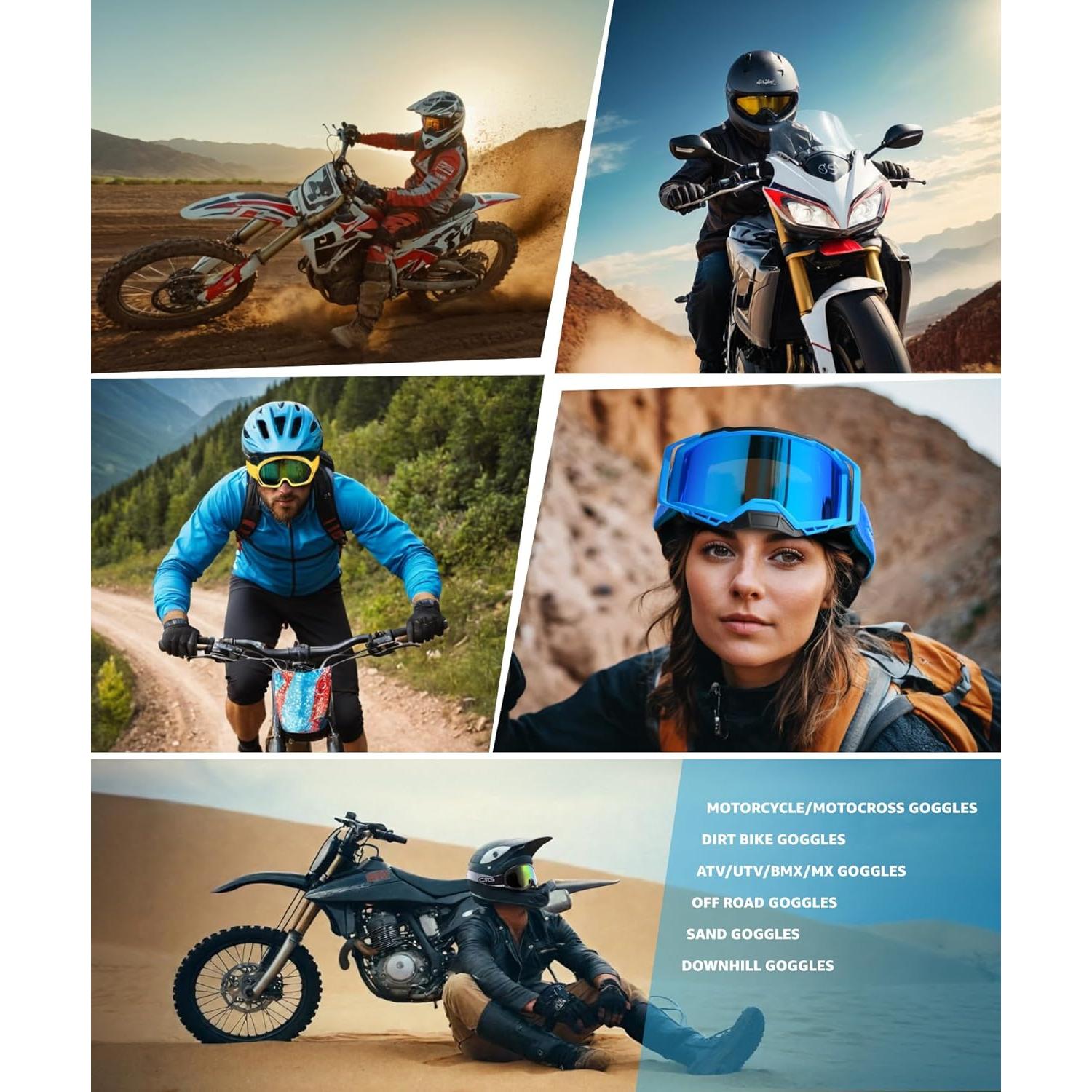 Gafas de Motociclismo CRG Sports T815-189 UV y Ventilación