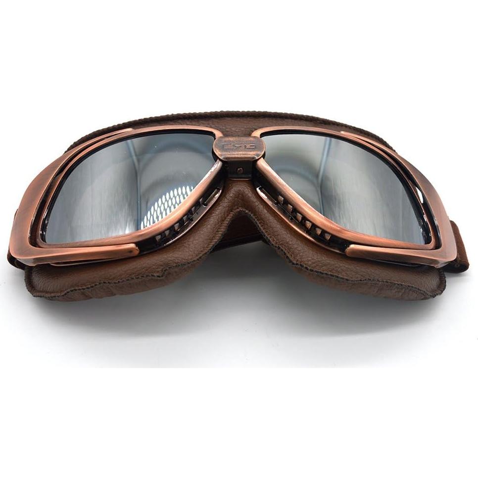 Gafas de Motocicleta Evomosa Vintage Piloto con Lentes de Colores