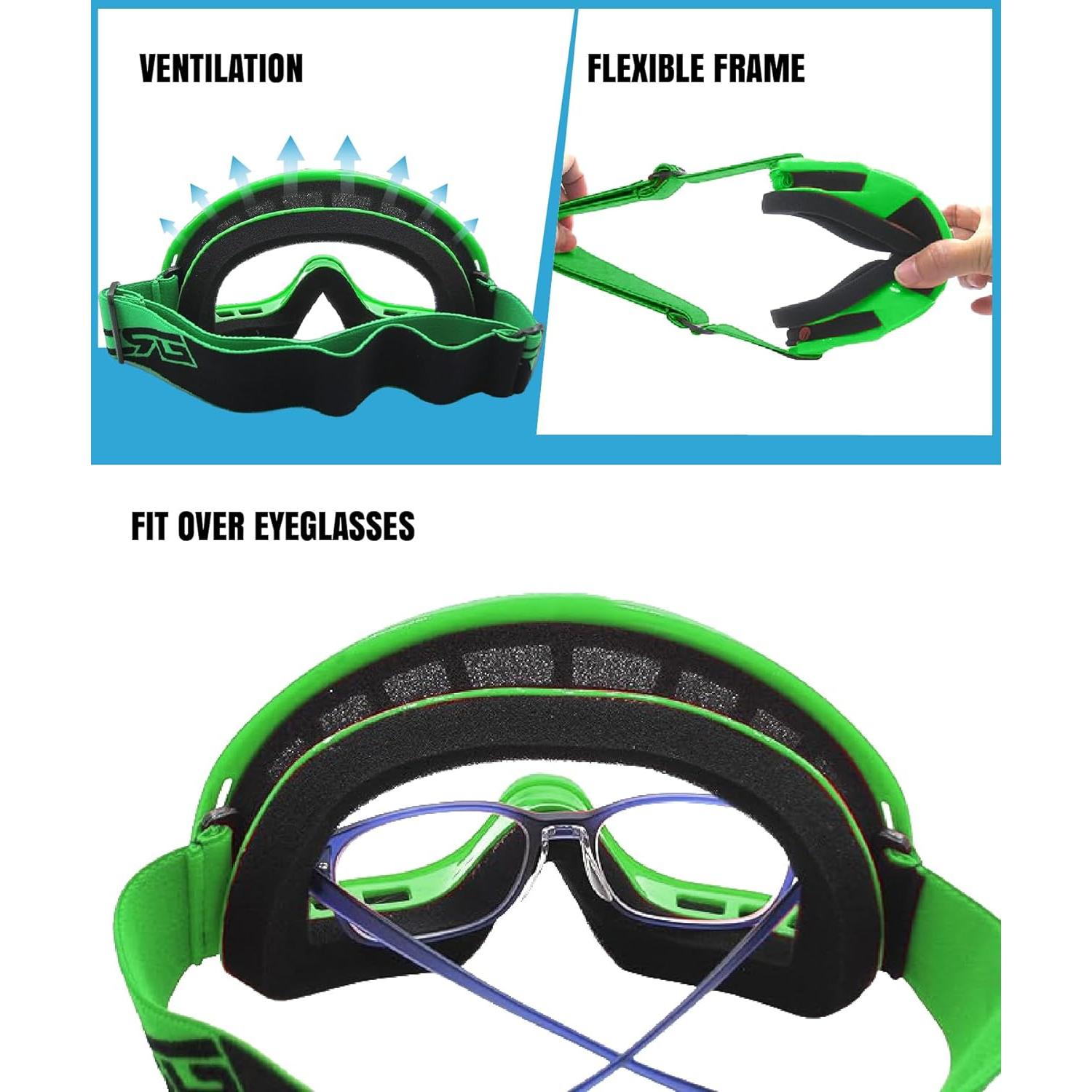 Gafas de Motociclismo CRG Sports Lente Transparente Verde