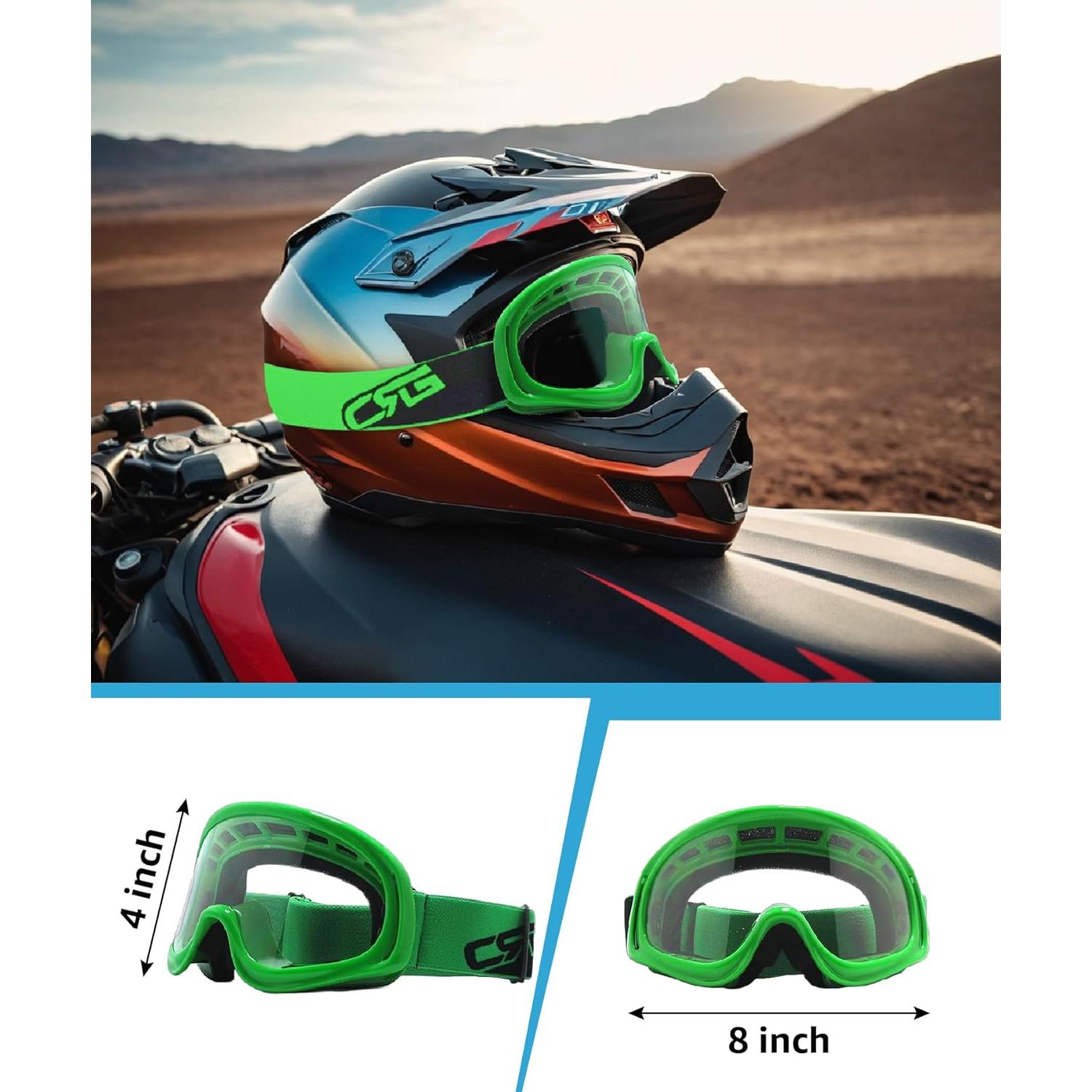 Gafas de Motociclismo CRG Sports Lente Transparente Verde