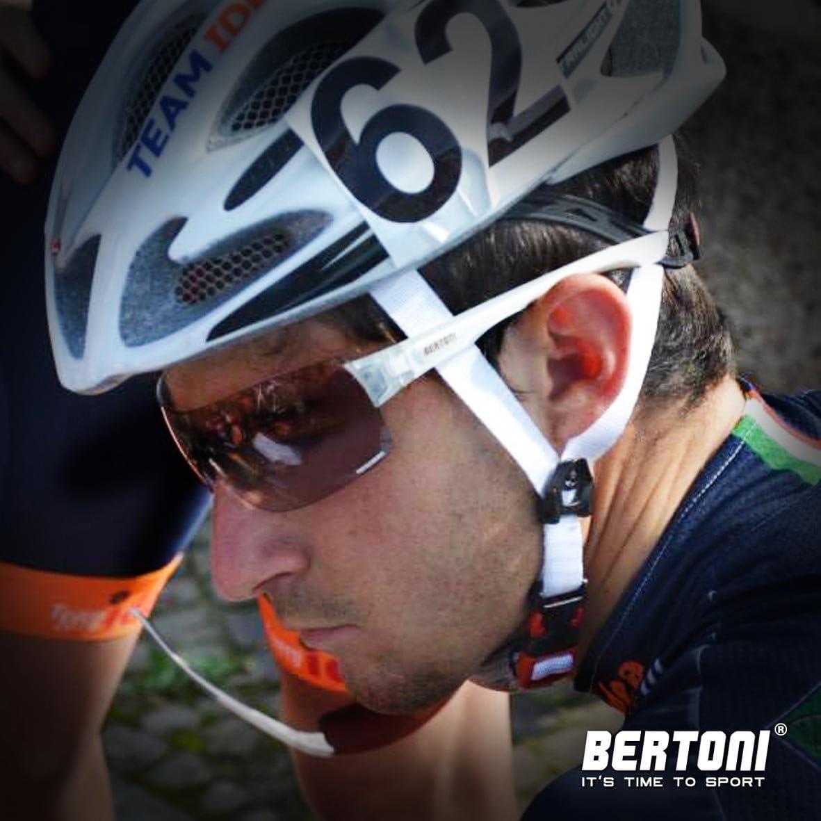 Gafas de sol deportivas Bertoni N30B - Nylon flexible - Blanca