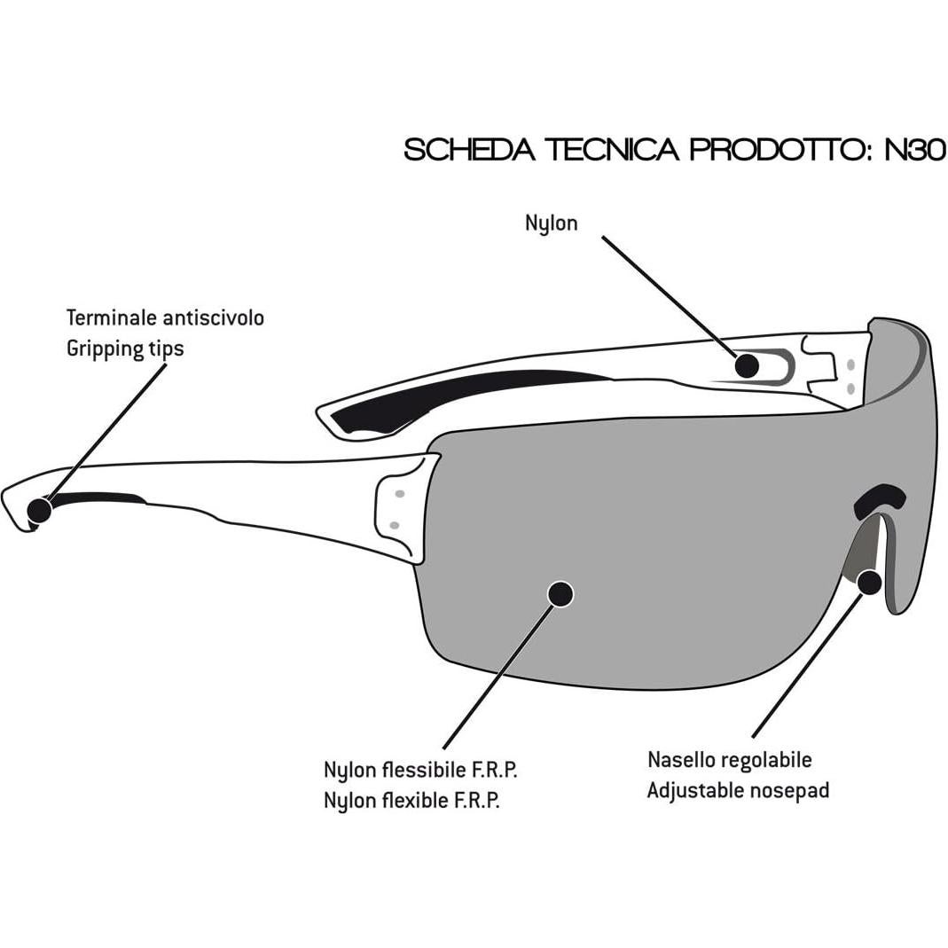 Gafas de sol deportivas Bertoni N30B - Nylon flexible - Blanca