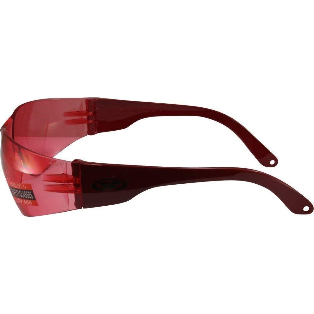Gafas de sol de seguridad Global Vision Rider rojas Z87.1