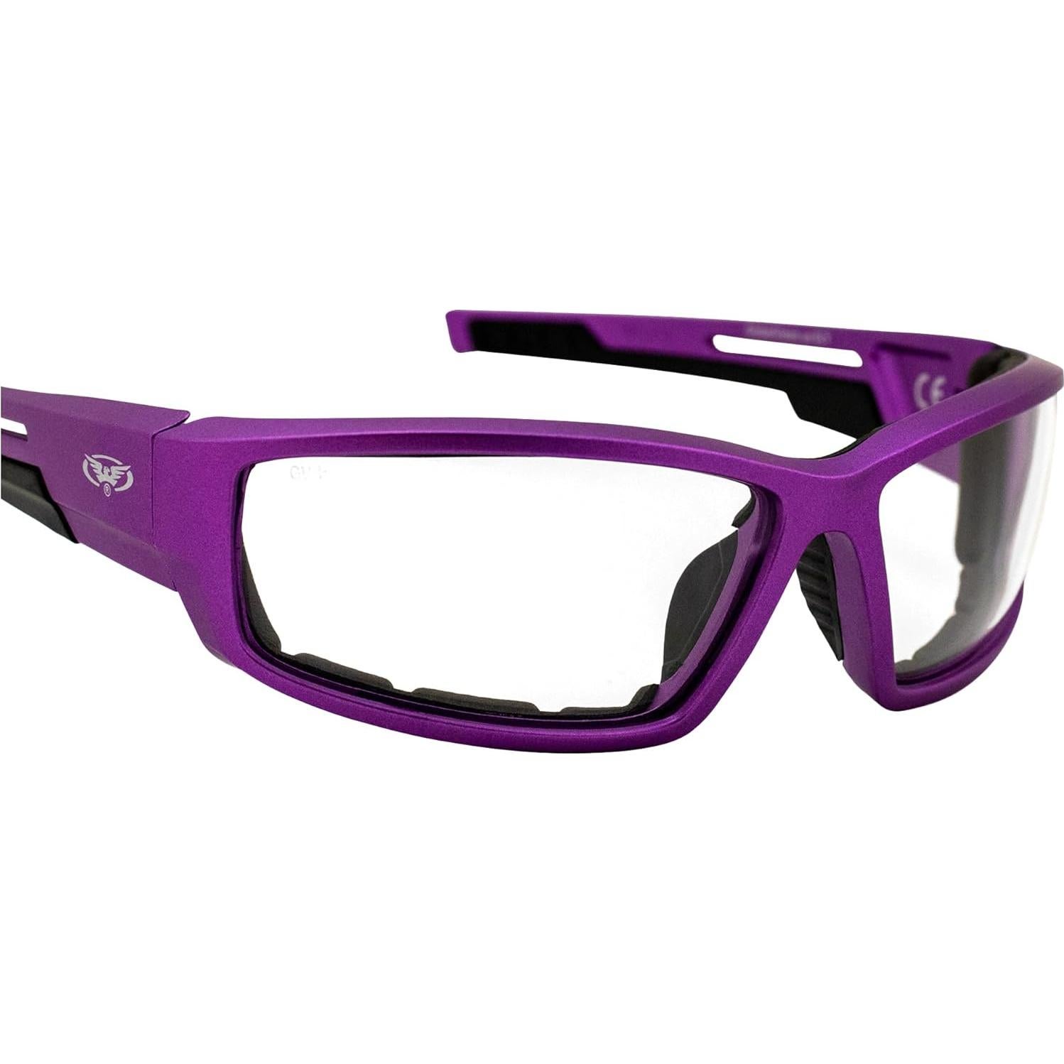 Gafas de Motocicleta Global Vision Sly Acolchadas UV400 Púrpura