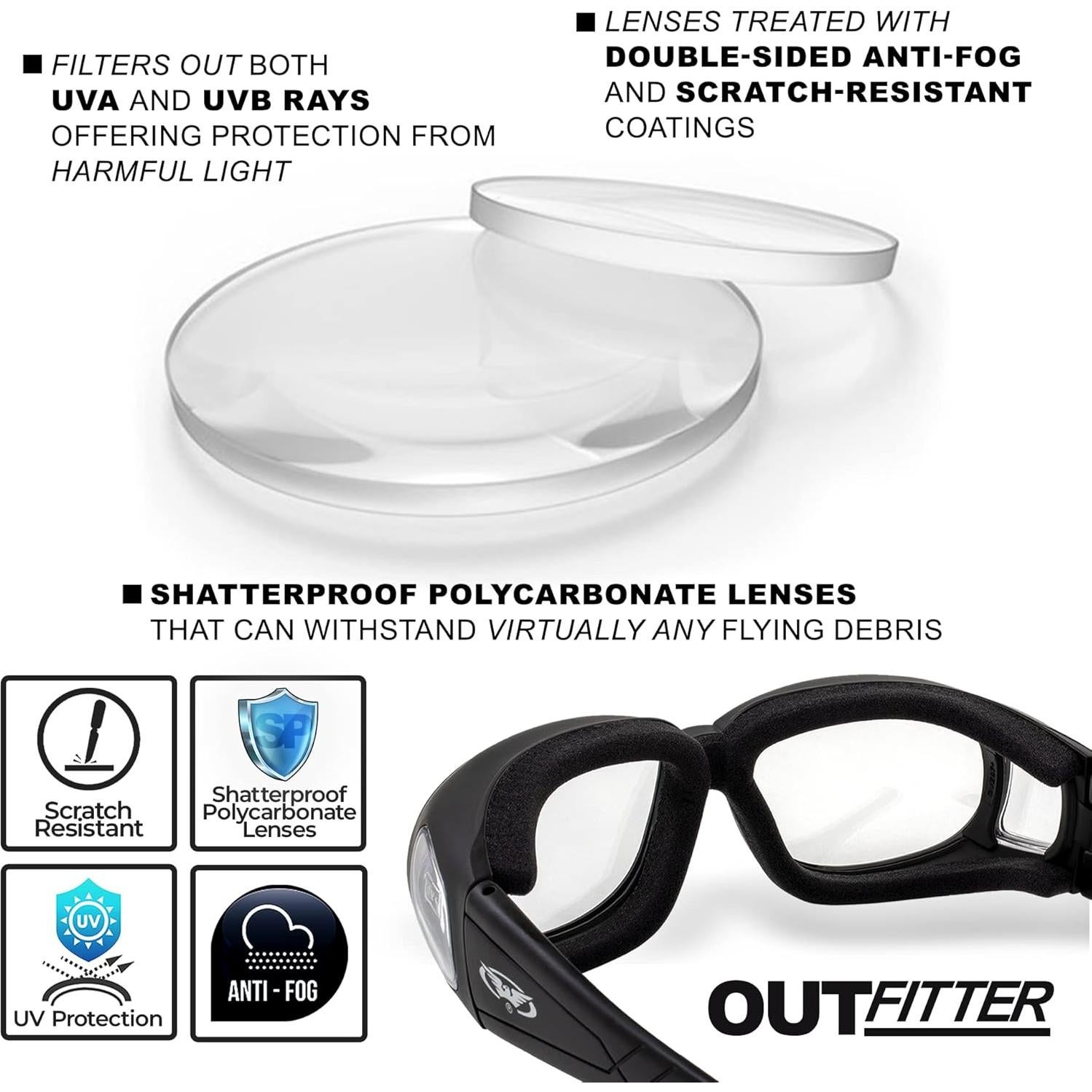 Gafas de Protección Global Vision OUTFITTER con Lentes Clear